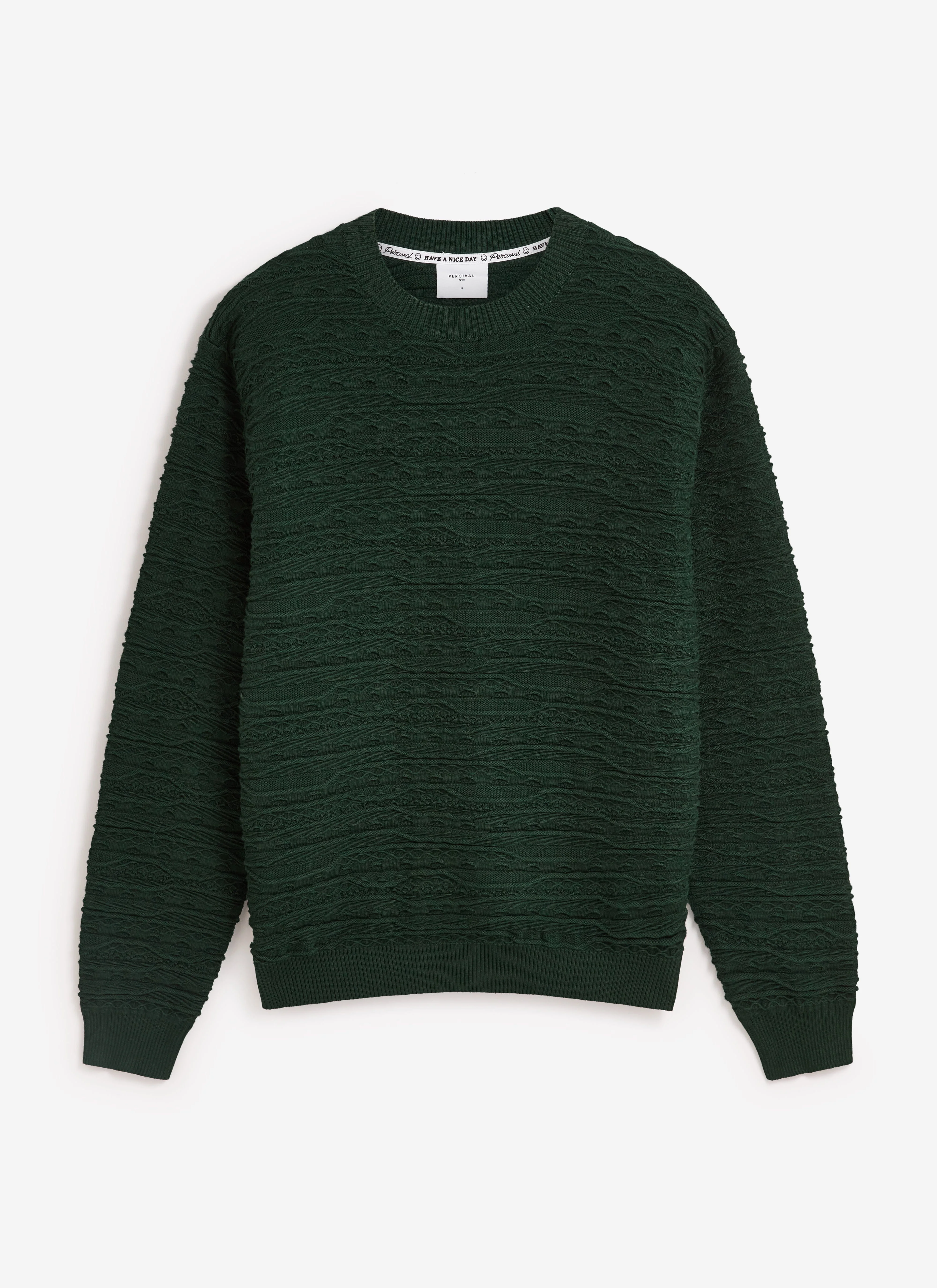4978-tales-knitted-crew-neck-jumper-cotton-forest-7.webp Tales Knitted Crew Neck Jumper | Cotton | Forest