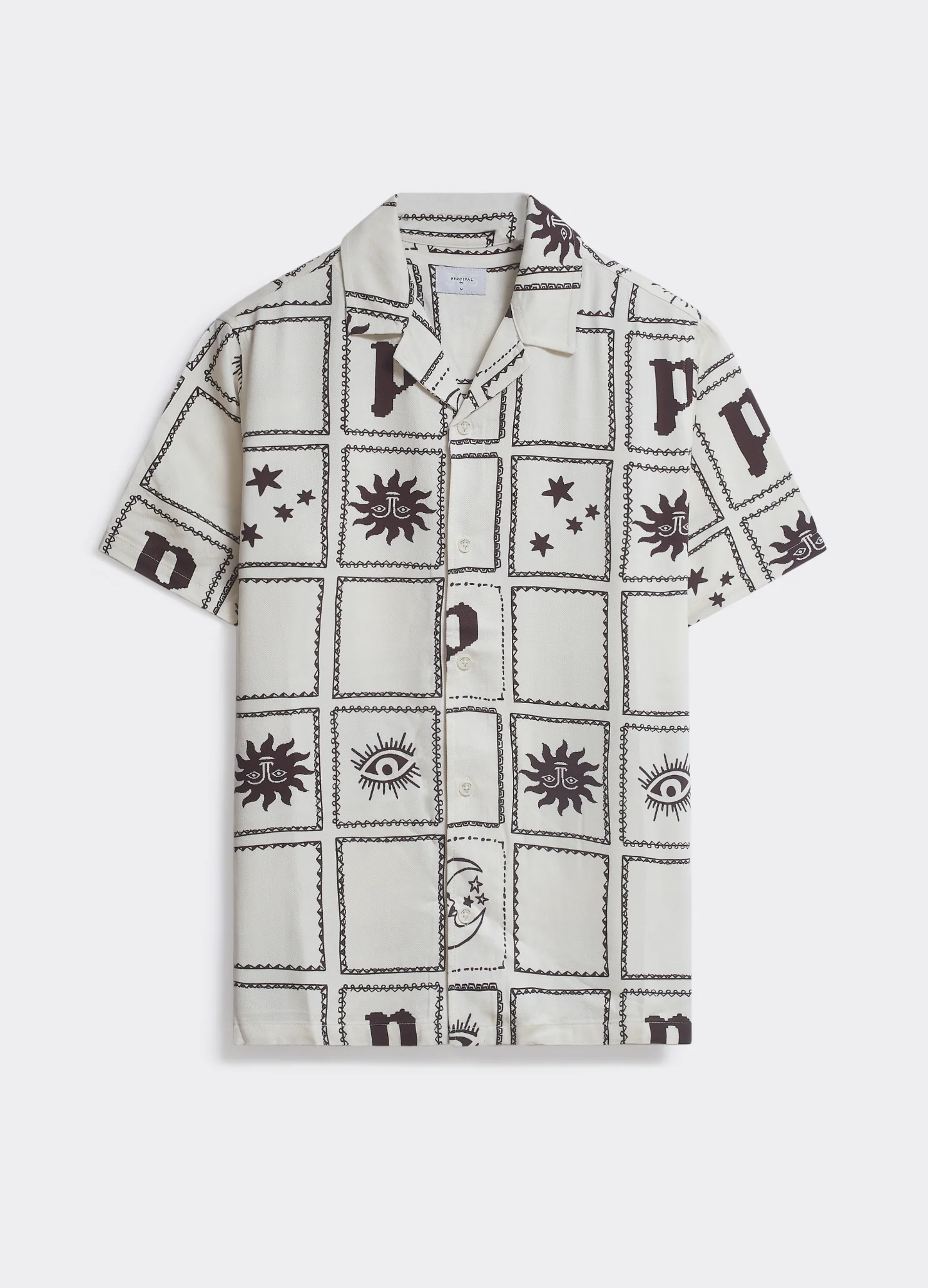 Panels Shirt | Cream and Brown