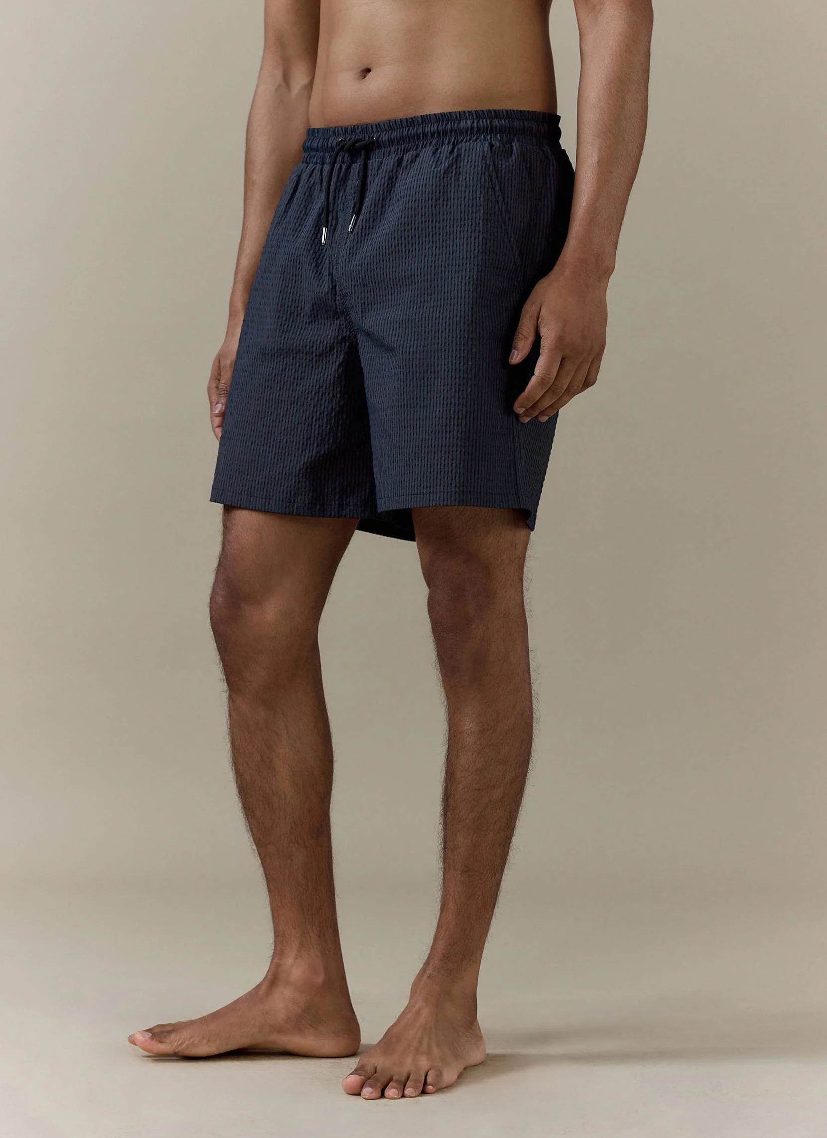 518-rowan-seersucker-swim-shorts-cotton-navy-stripe-1.webp Rowan Seersucker Swim Shorts | Cotton | Navy Stripe