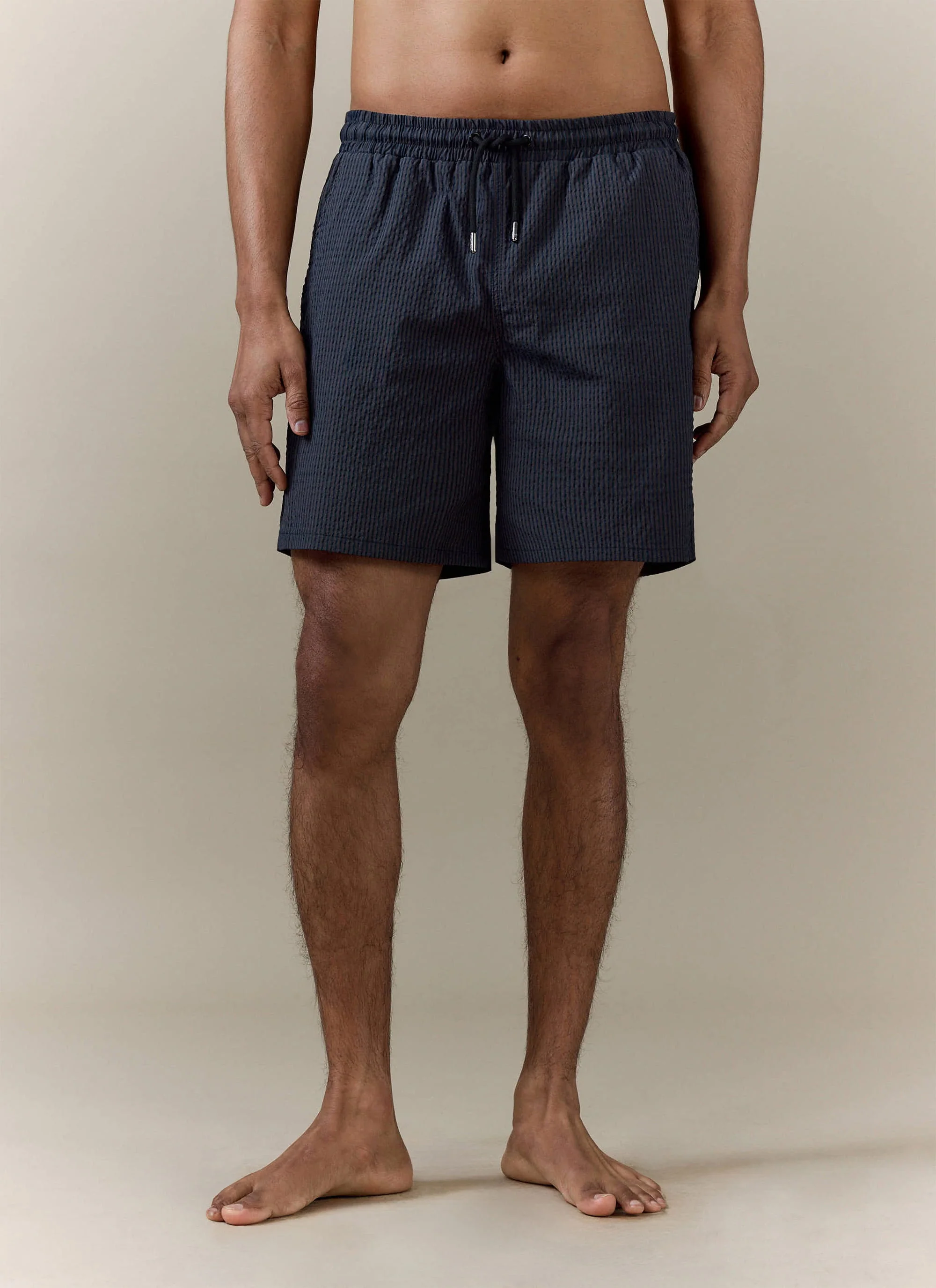 518-rowan-seersucker-swim-shorts-cotton-navy-stripe-3.webp Rowan Seersucker Swim Shorts | Cotton | Navy Stripe