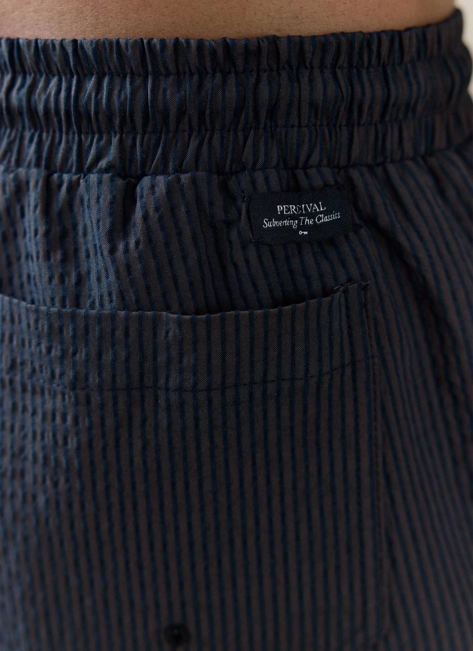 518-rowan-seersucker-swim-shorts-cotton-navy-stripe-4.webp Rowan Seersucker Swim Shorts | Cotton | Navy Stripe