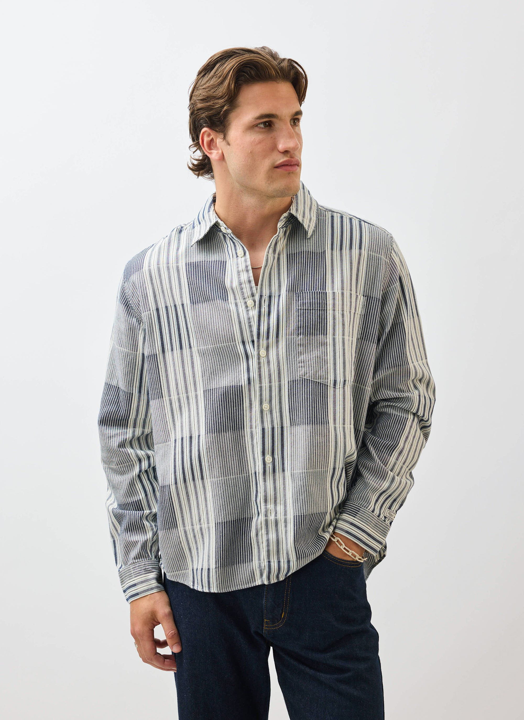 5316-epigraph-patchwork-pearce-shirt-cotton-blue-1.jpg Epigraph Patchwork Pearce Shirt | Cotton | Blue