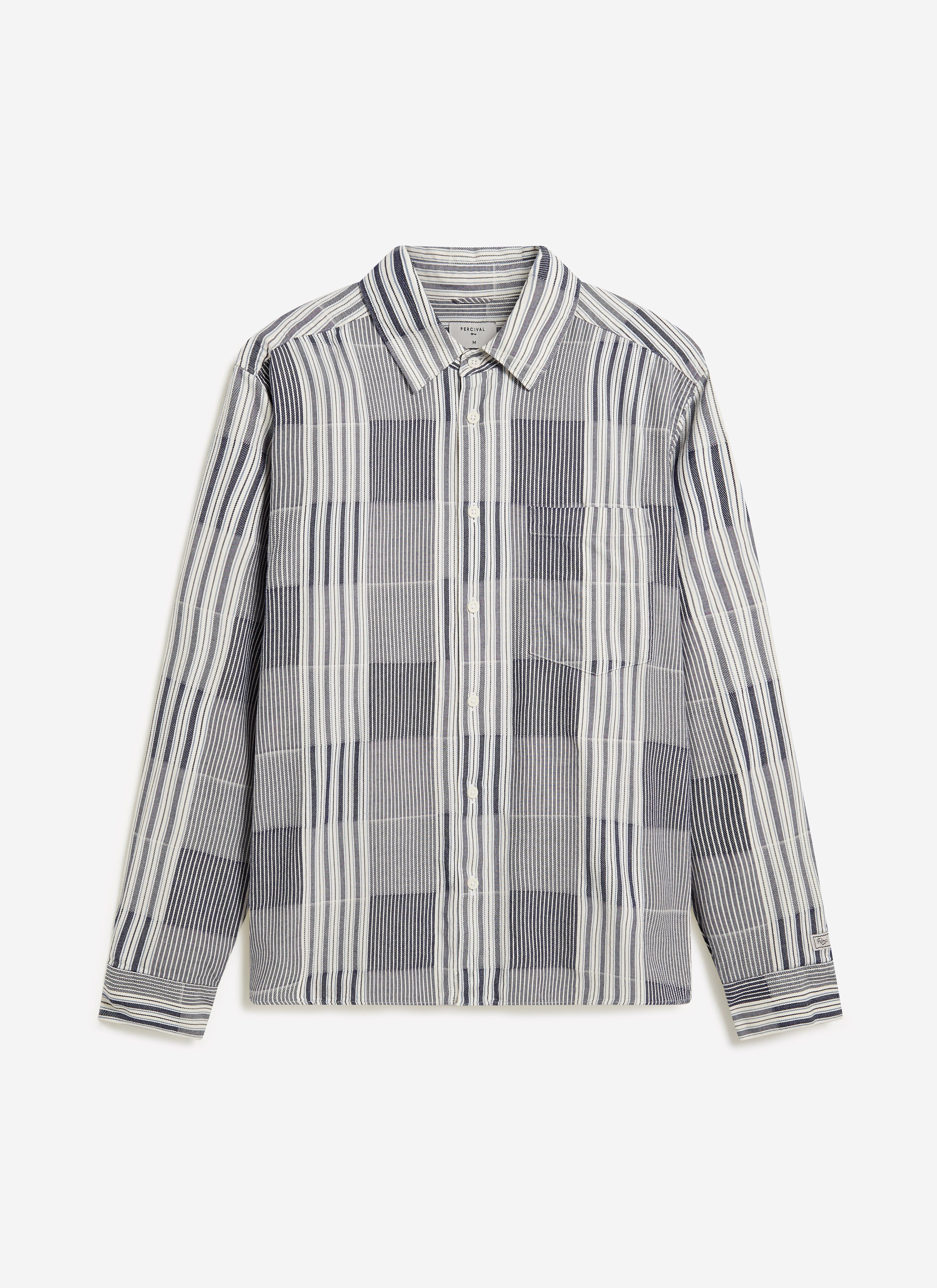Epigraph Patchwork Pearce Shirt | Cotton | Blue