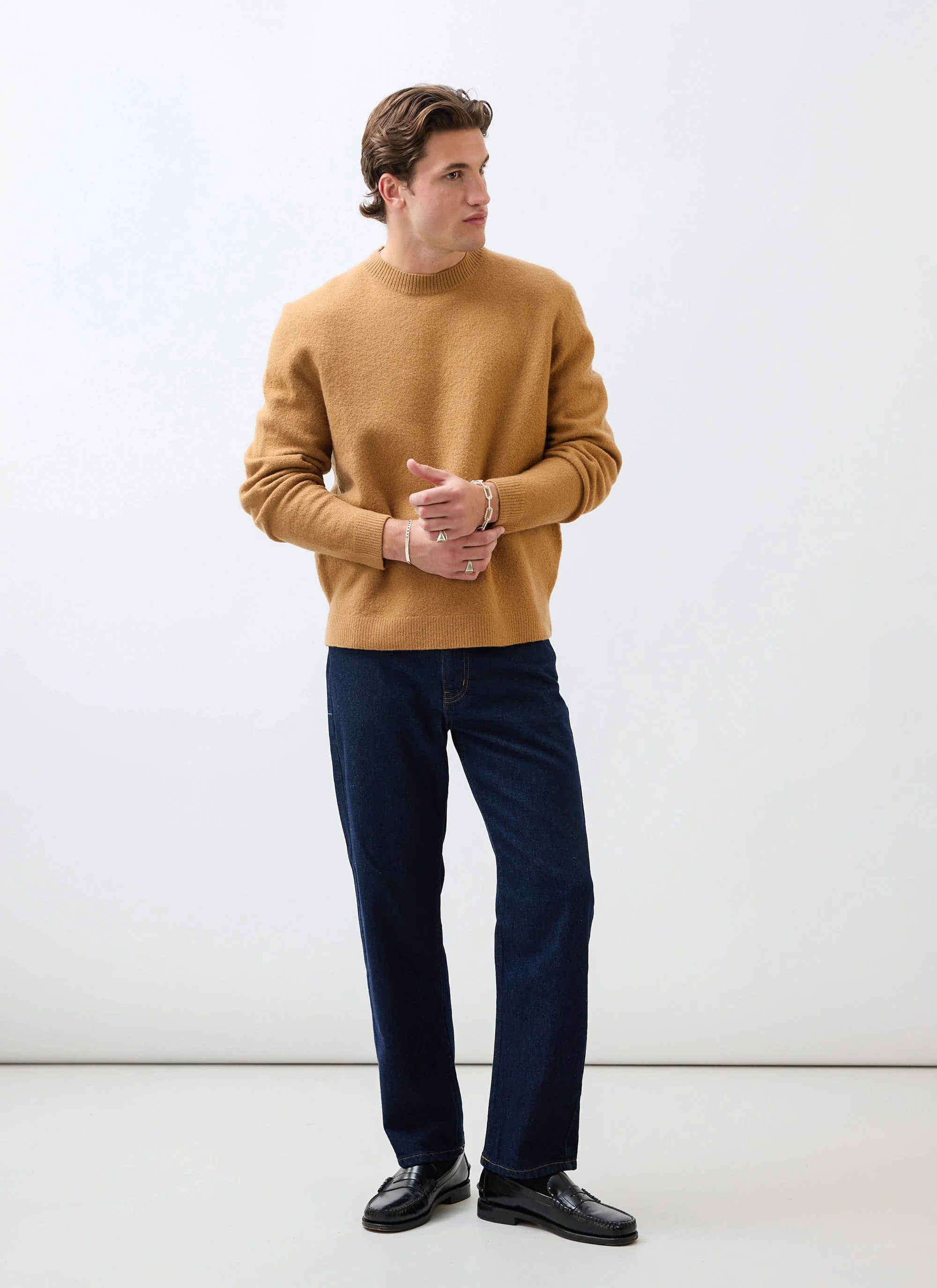 5323-felted-relaxed-jumper-wool-brown-2.webp Felted Relaxed Jumper | Wool | Brown