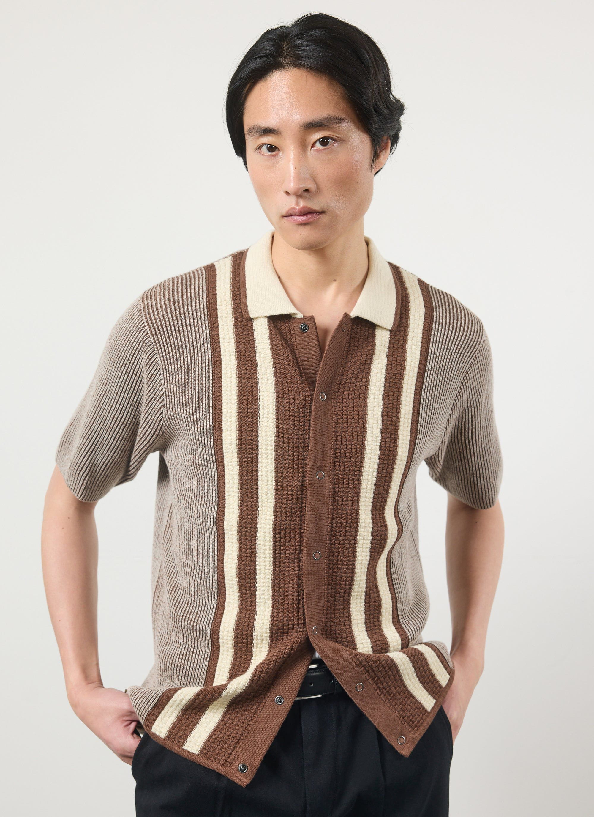 5330-teramo-knitted-polo-shirt-cotton-ecru-1.jpg Teramo Knitted Polo Shirt | Cotton | Ecru