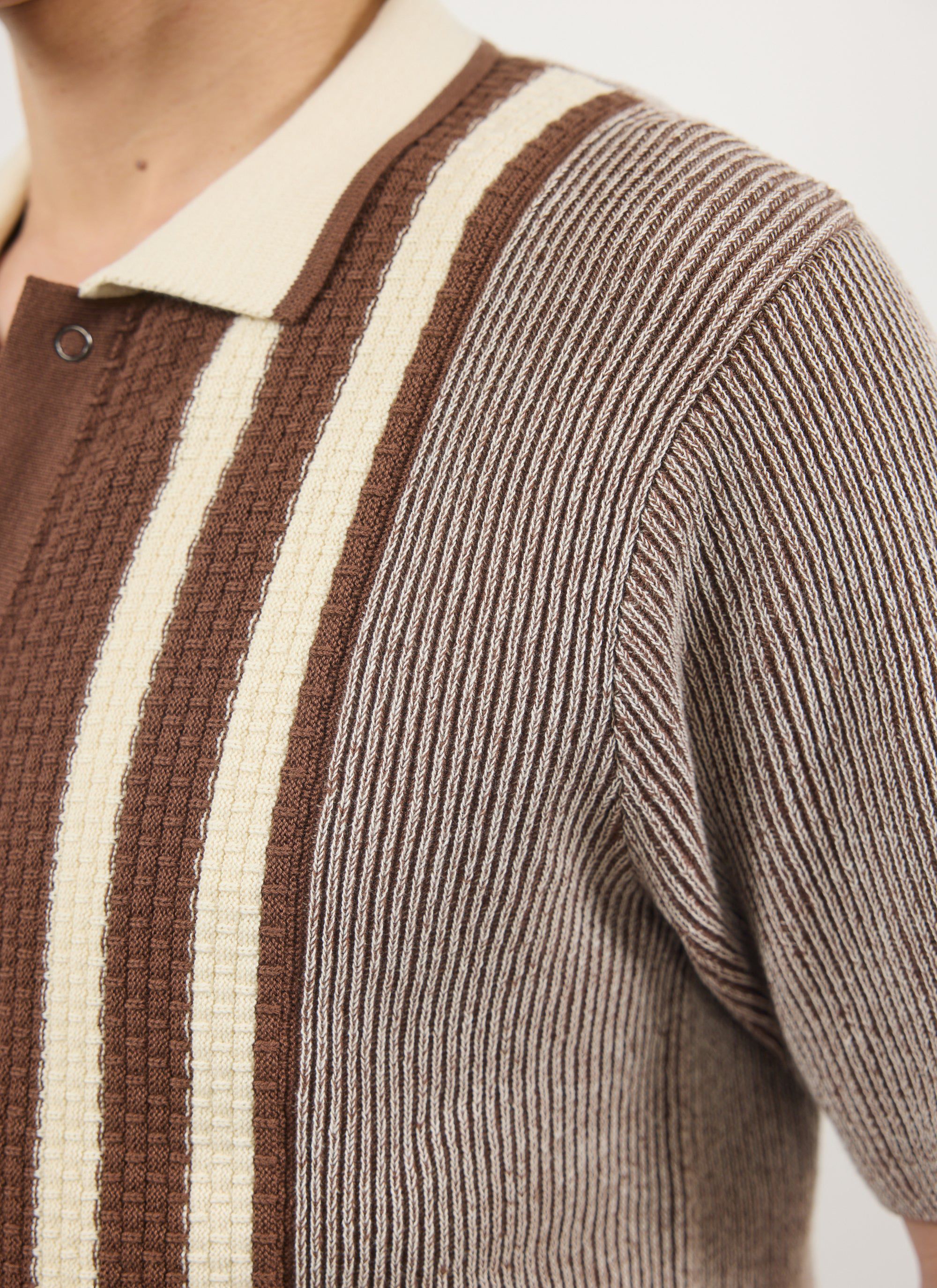 5330-teramo-knitted-polo-shirt-cotton-ecru-8.jpg Teramo Knitted Polo Shirt | Cotton | Ecru