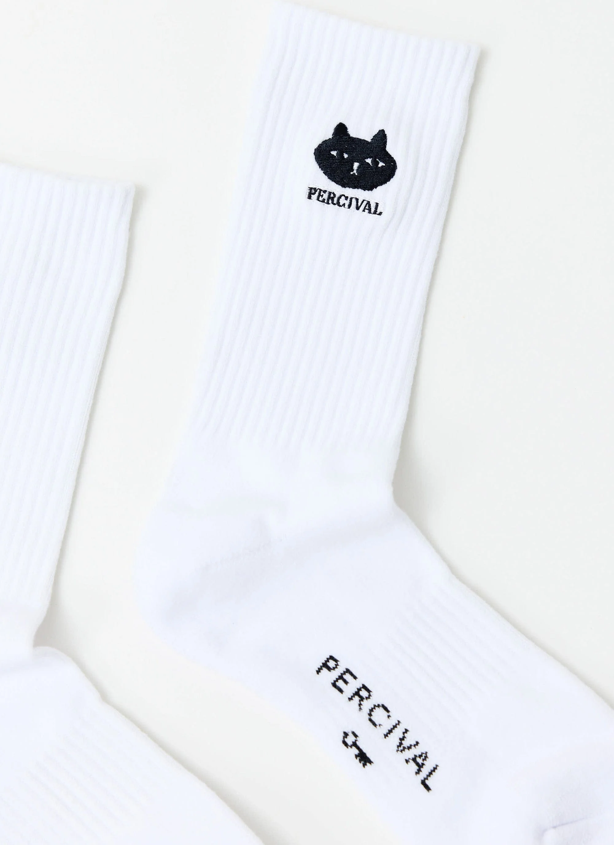 Perci Loaf Embroidered Socks | Organic Cotton | White