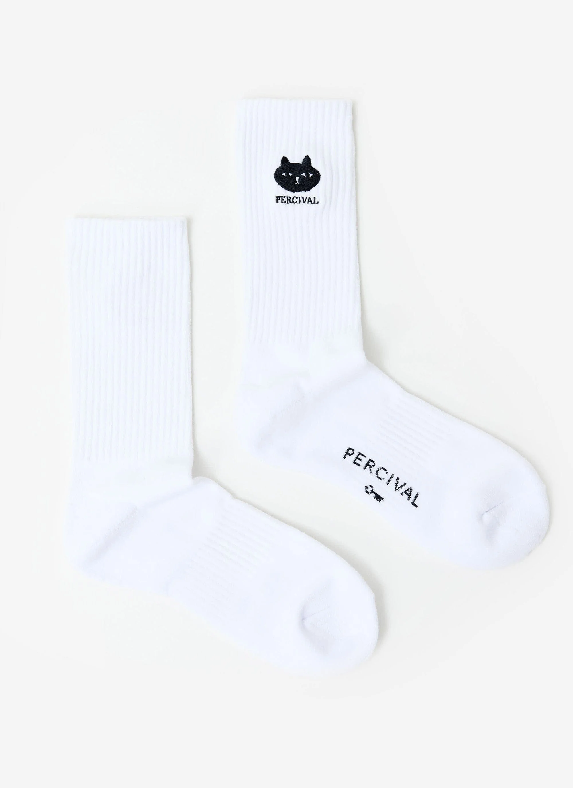 Perci Loaf Embroidered Socks | Organic Cotton | White