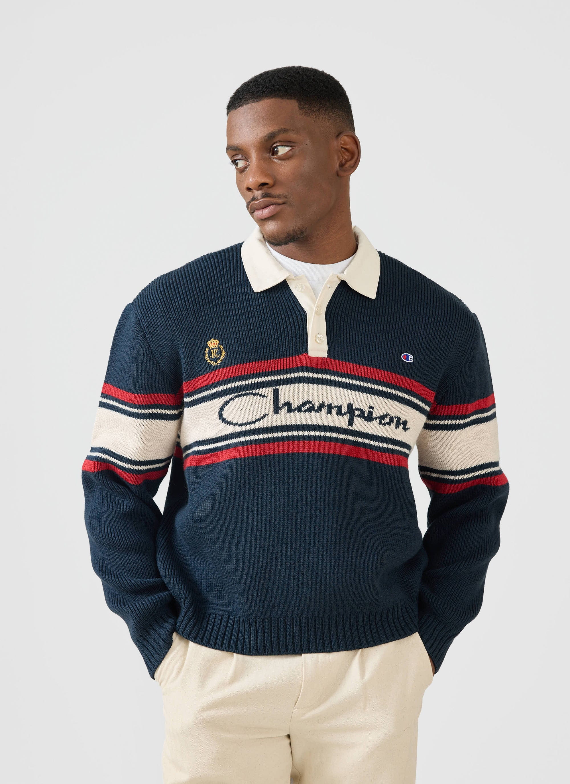 5368-jacquard-knitted-rugby-polo-shirt-champion-x-percival-navy-5.jpg Jacquard Knitted Rugby Polo Shirt | Champion x Percival | Navy