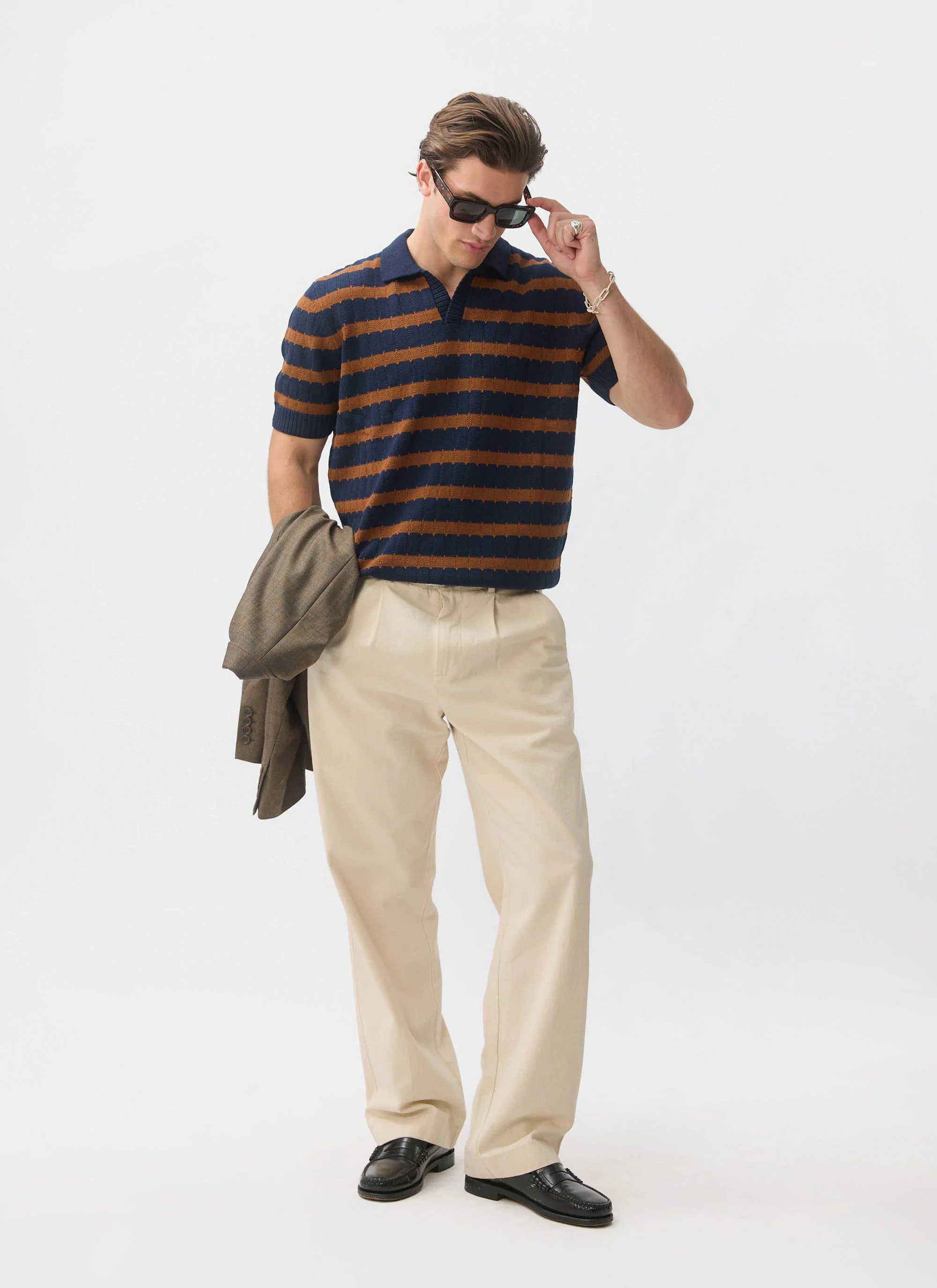Stine Knitted Polo | Cotton | Brown