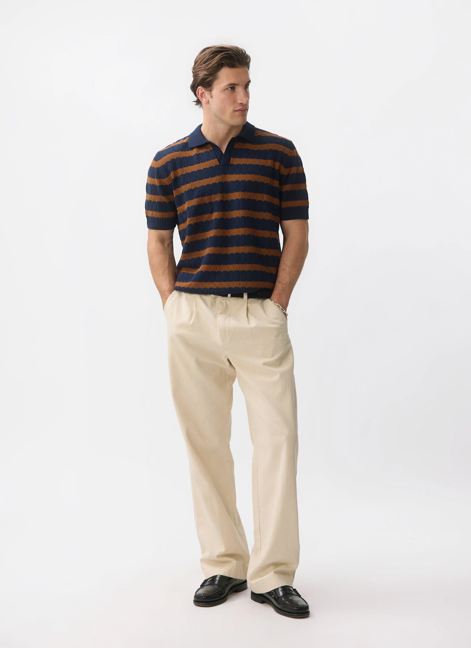 Stine Knitted Polo | Cotton | Brown