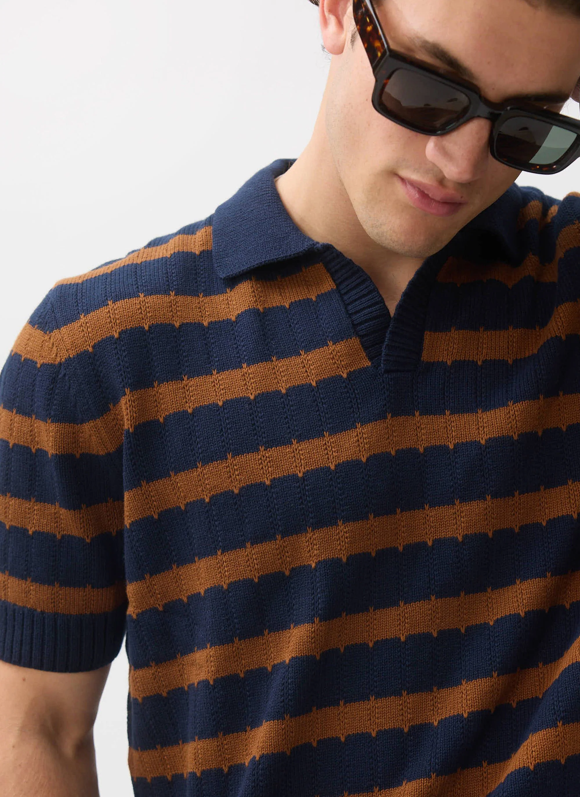 Stine Knitted Polo | Cotton | Brown