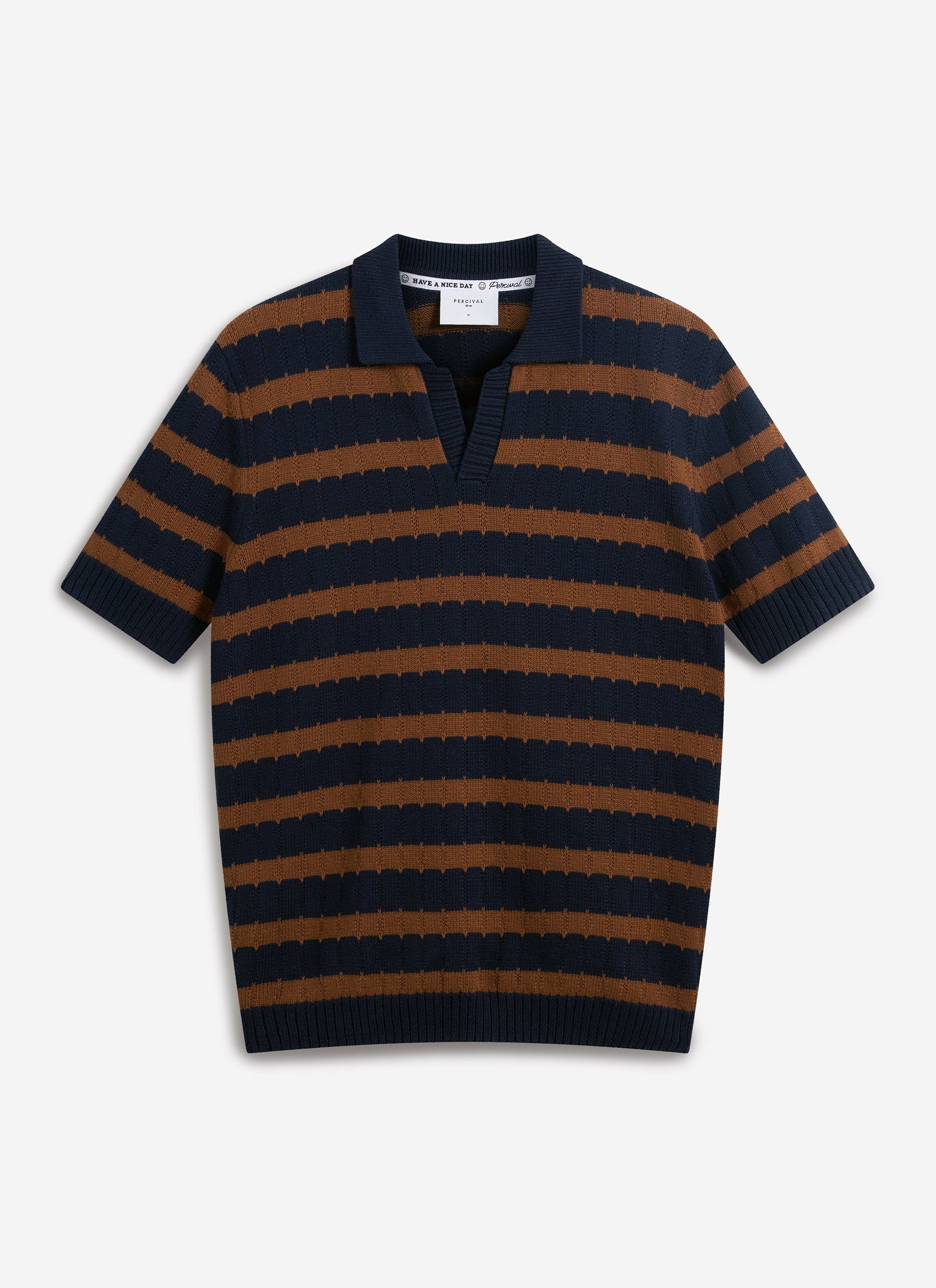 Stine Knitted Polo | Cotton | Brown