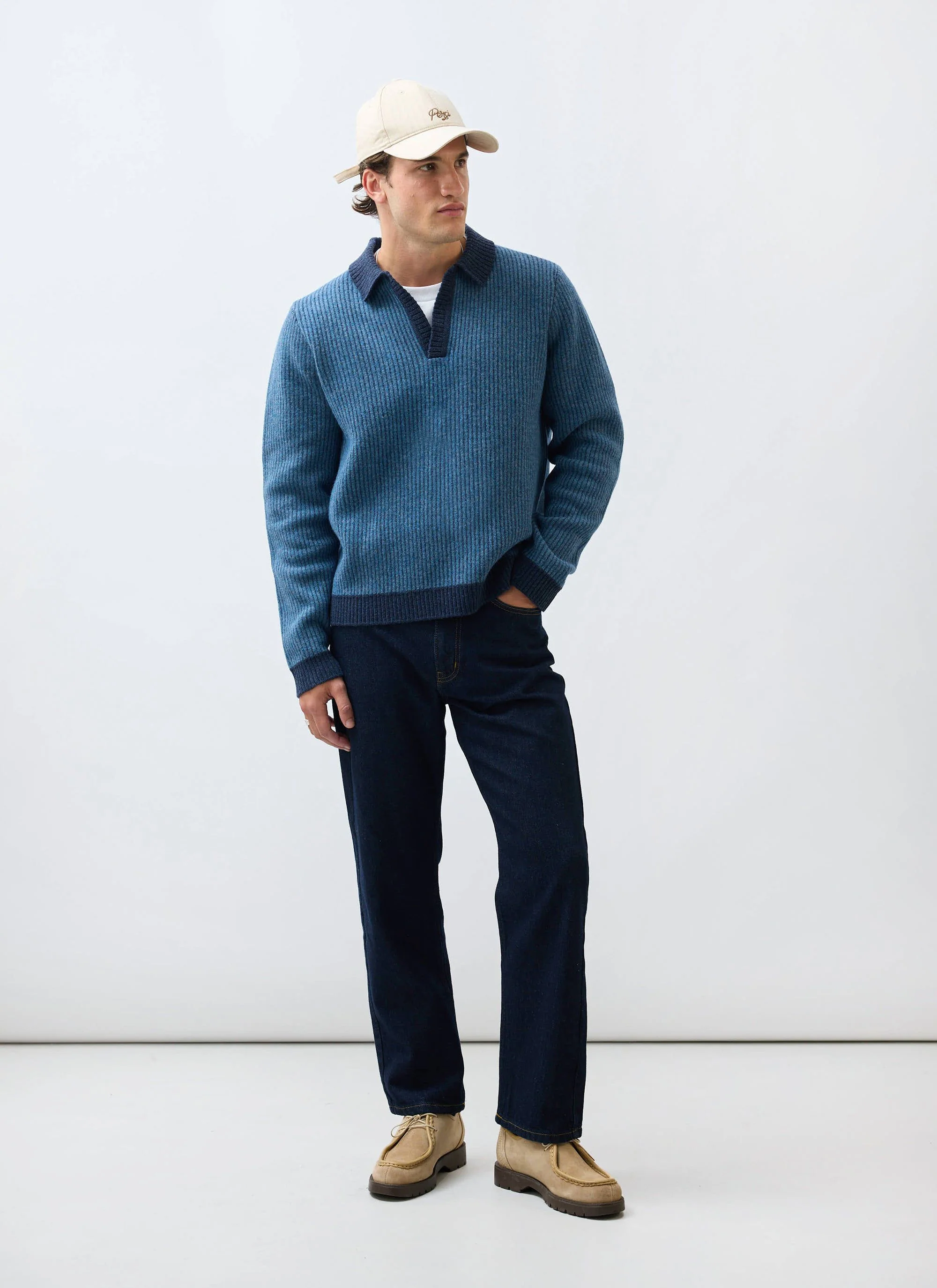 5406-picnic-polo-two-toned-wool-navy-2.webp Picnic Polo | Two Toned Wool | Navy