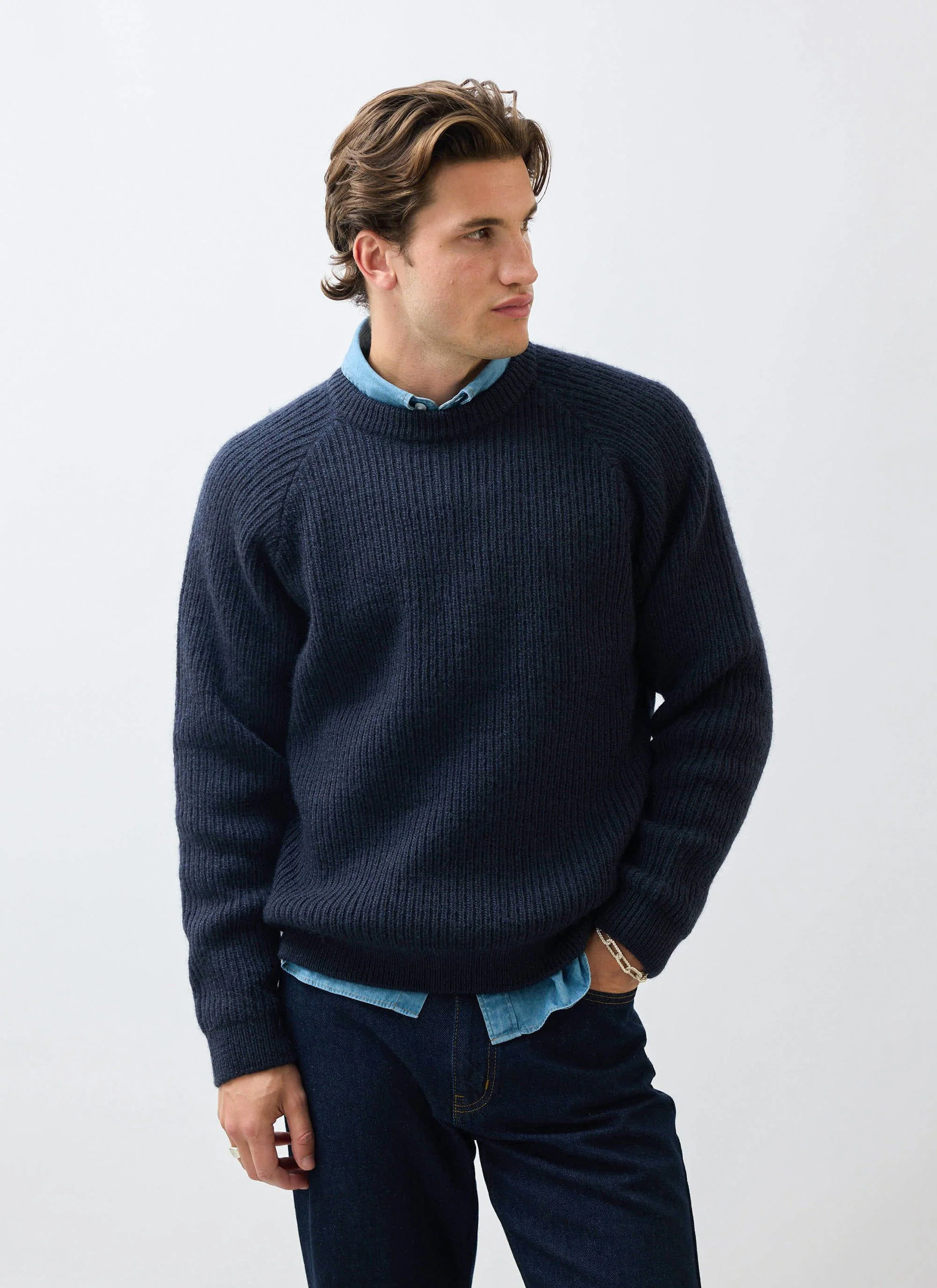 5421-fisherman-raglan-jumper-wool-navy-1.webp Fisherman Raglan Jumper | Wool | Navy