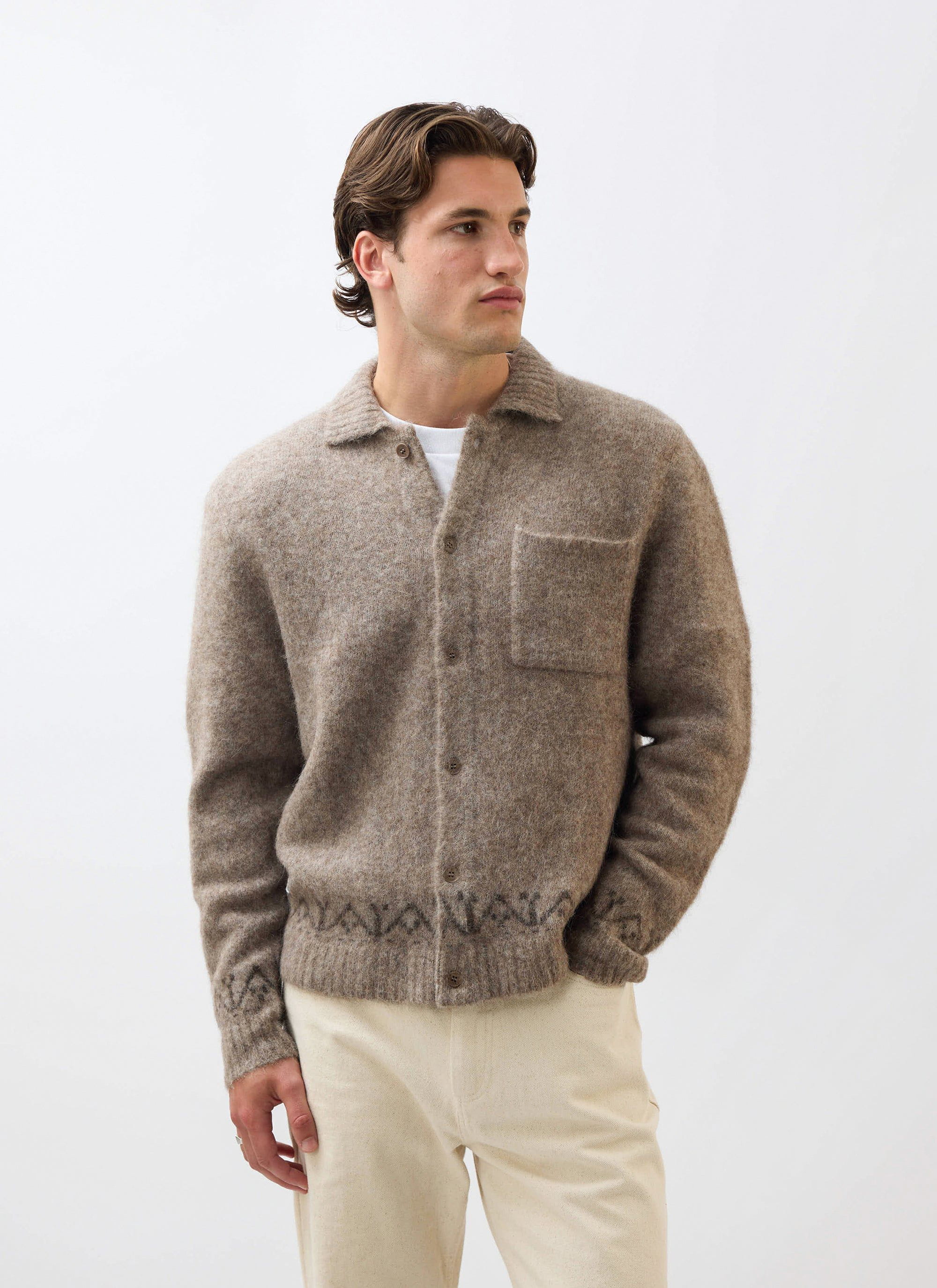 5428-novel-collared-cardigan-wool-oak-1.jpg Novel Collared Cardigan | Wool | Oak