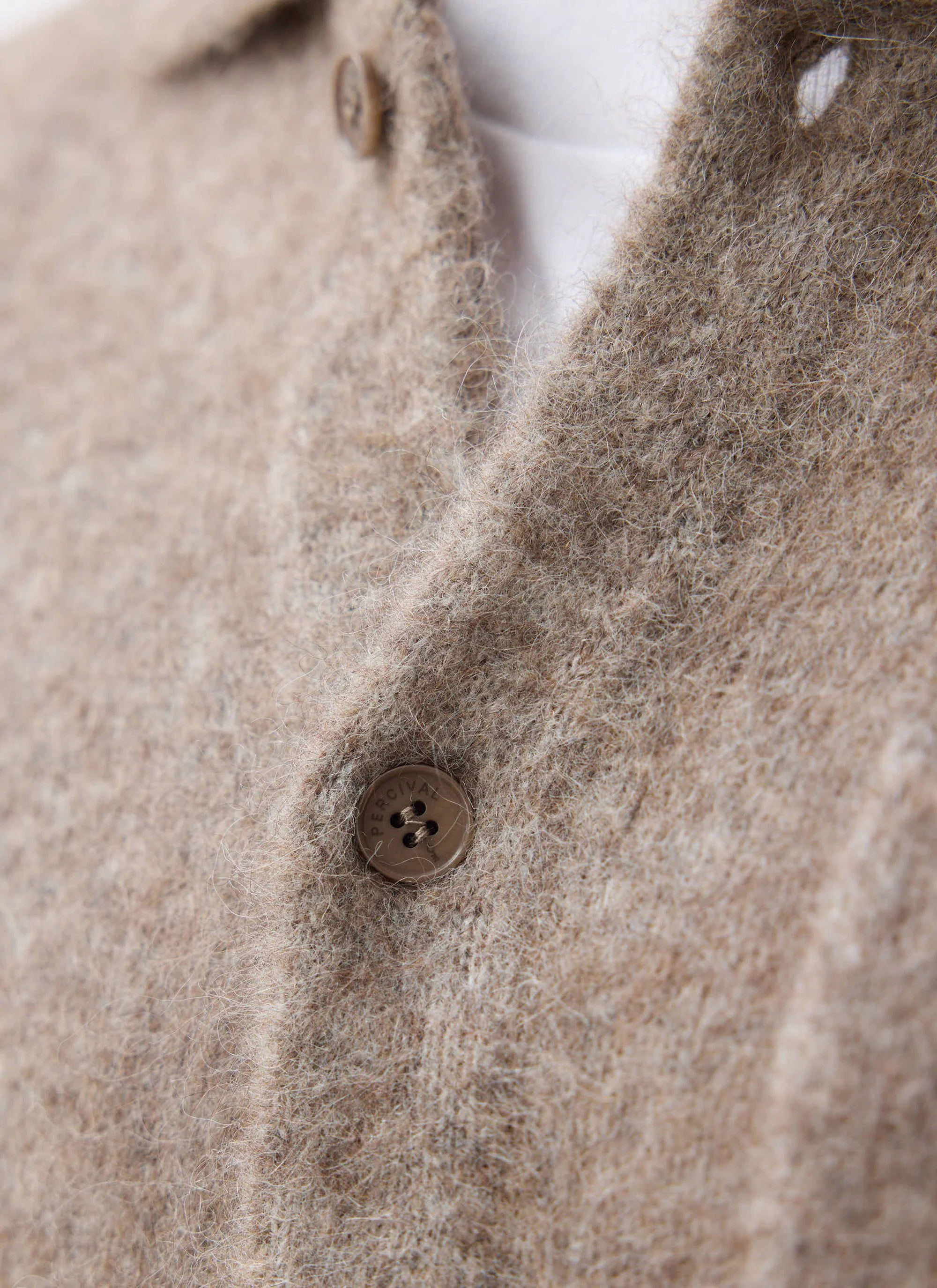 Novel Collared Cardigan | Wool | Oak