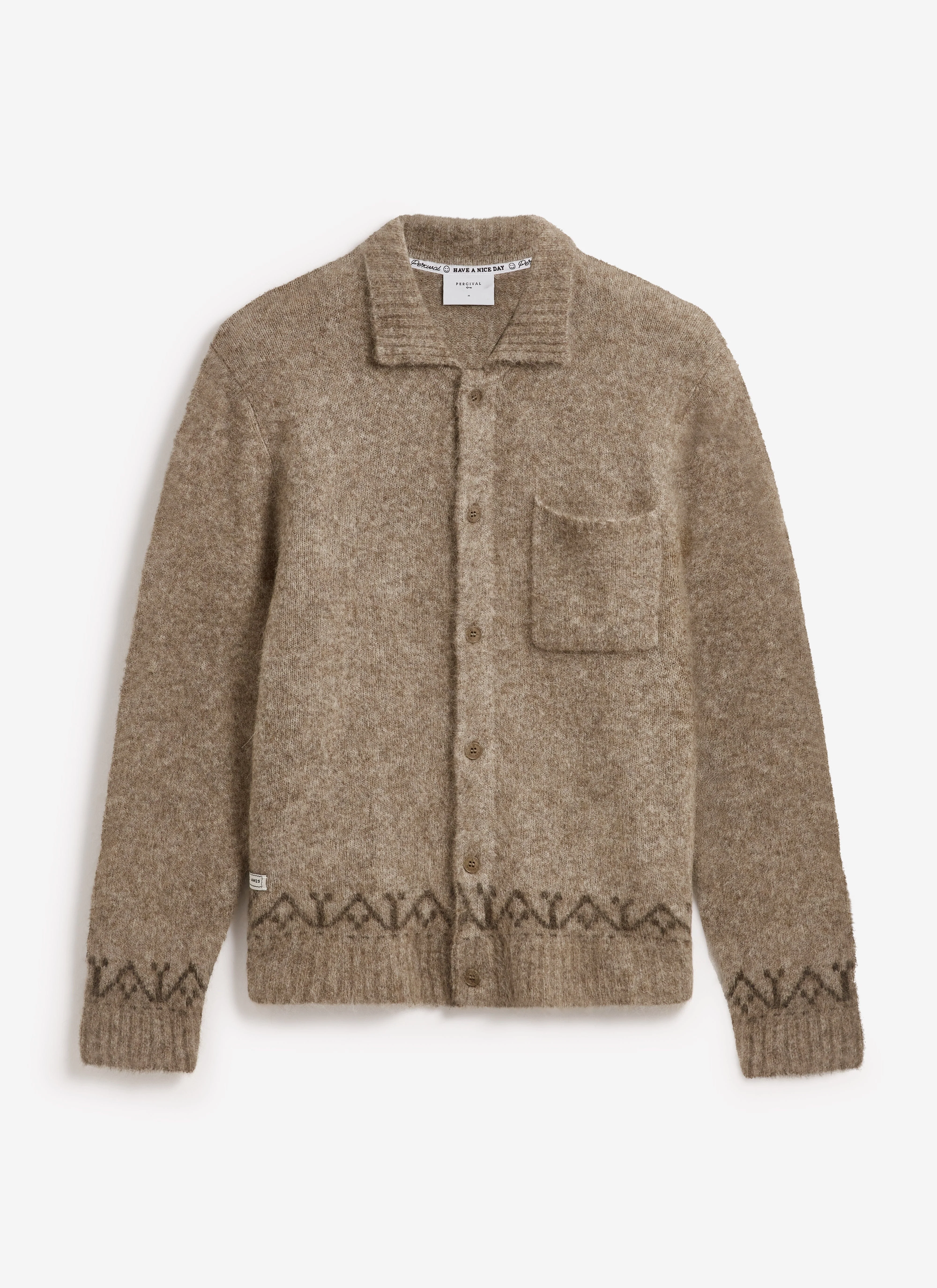 Novel Collared Cardigan | Wool | Oak