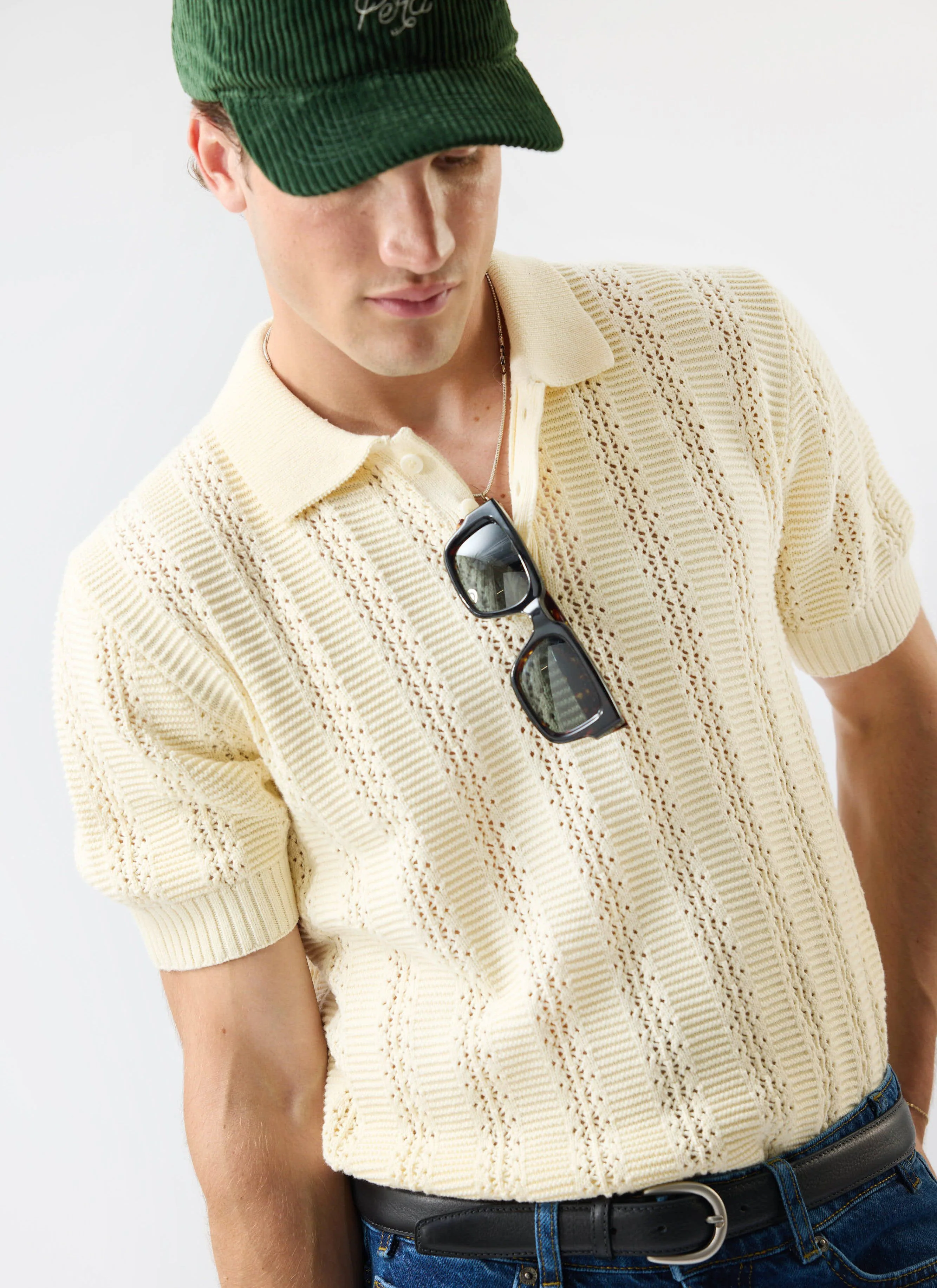 5477-addendum-knitted-polo-shirt-cotton-ecru-cream-5.webp Addendum Knitted Polo Shirt | Cotton | Ecru Cream