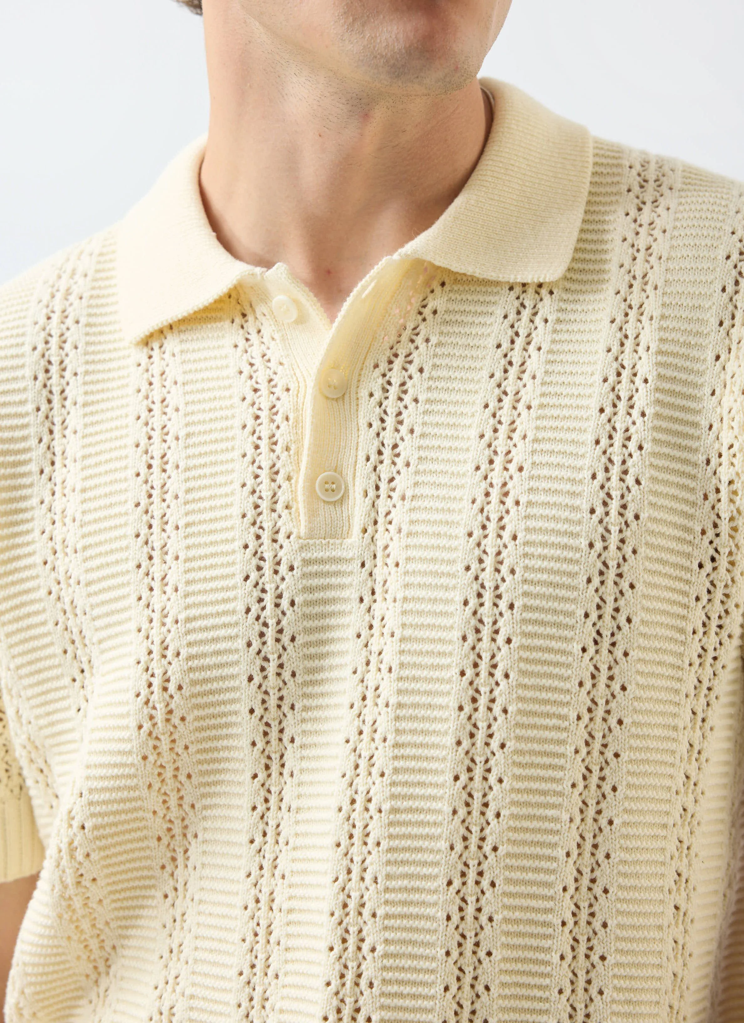 5477-addendum-knitted-polo-shirt-cotton-ecru-cream-8.webp Addendum Knitted Polo Shirt | Cotton | Ecru Cream