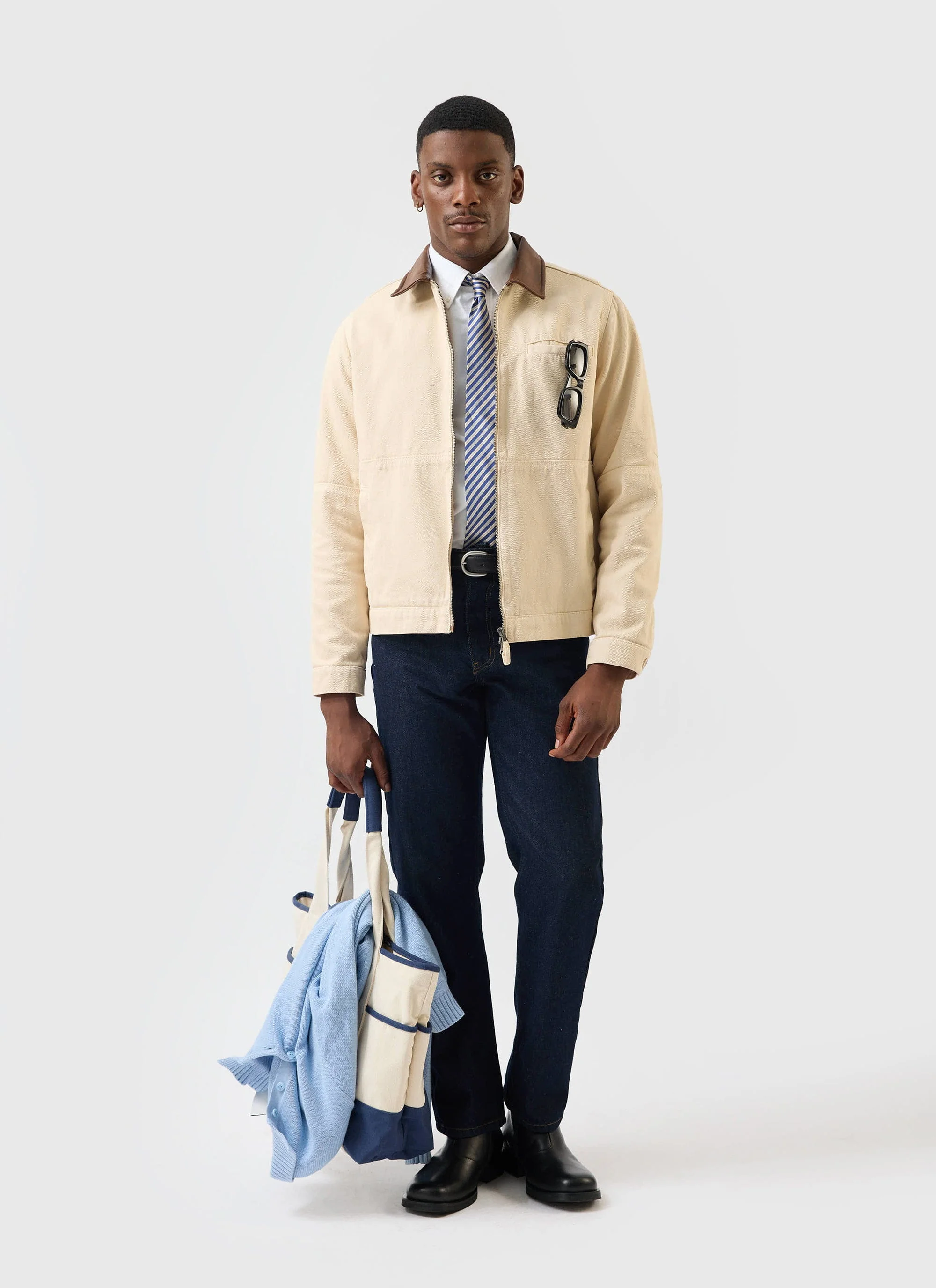 5484-preface-contrast-collar-jacket-cotton-twill-cream-2.webp Preface Contrast Collar Jacket | Cotton Twill | Cream