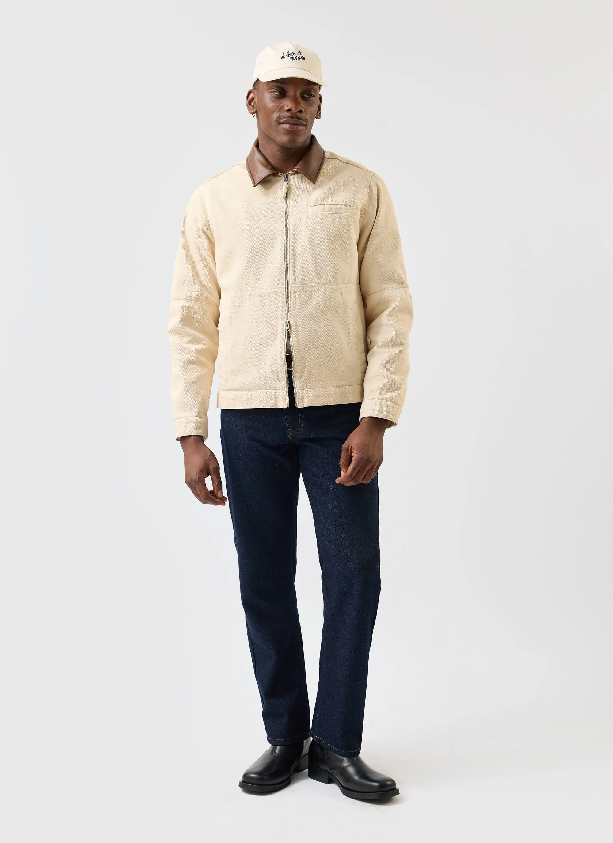 5484-preface-contrast-collar-jacket-cotton-twill-cream-5.webp Preface Contrast Collar Jacket | Cotton Twill | Cream