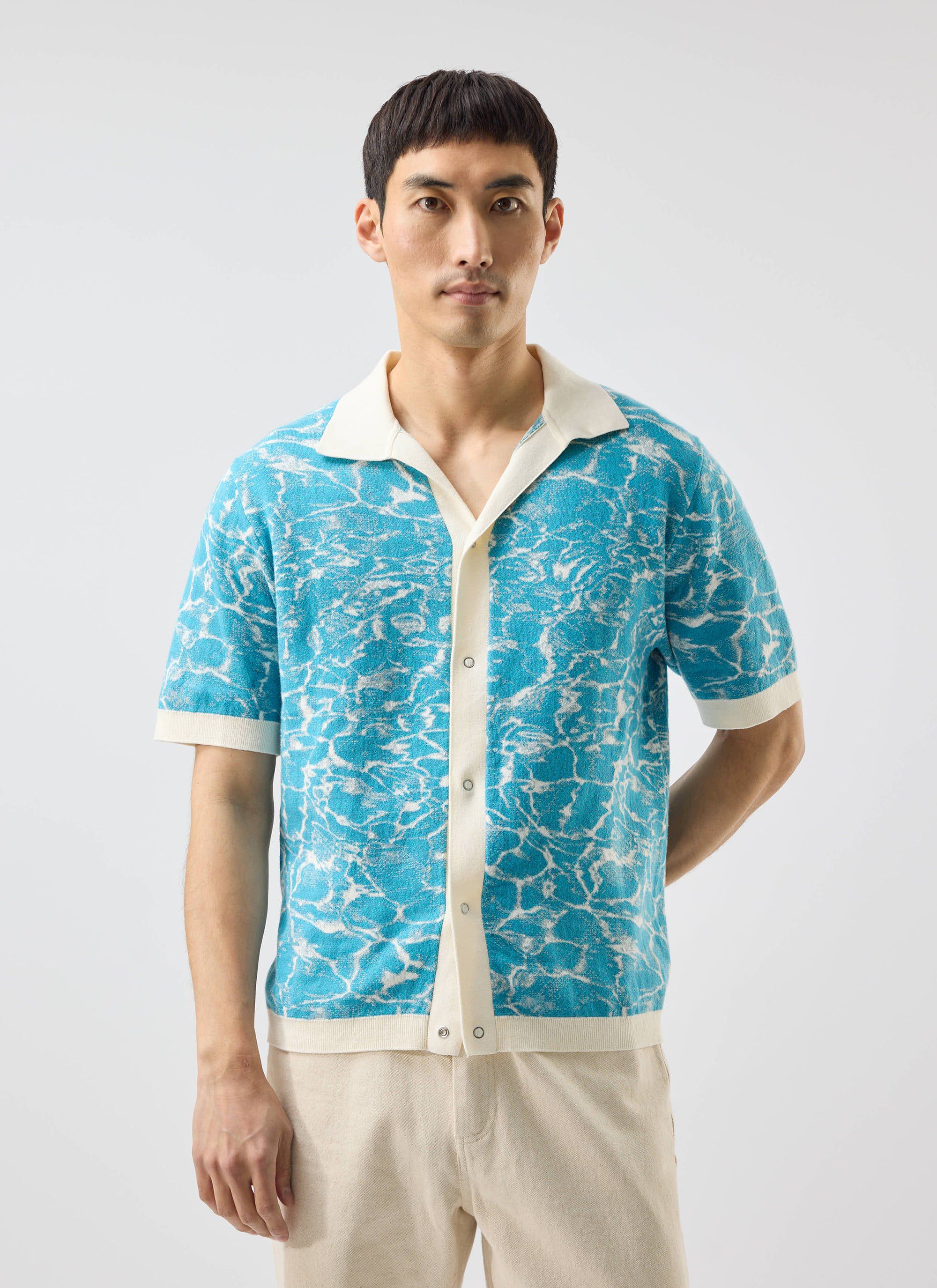 5522-farraris-negroni-knitted-shirt-cotton-blue-with-white-4.jpg Farraris Negroni Knitted Shirt | Cotton | Blue with White