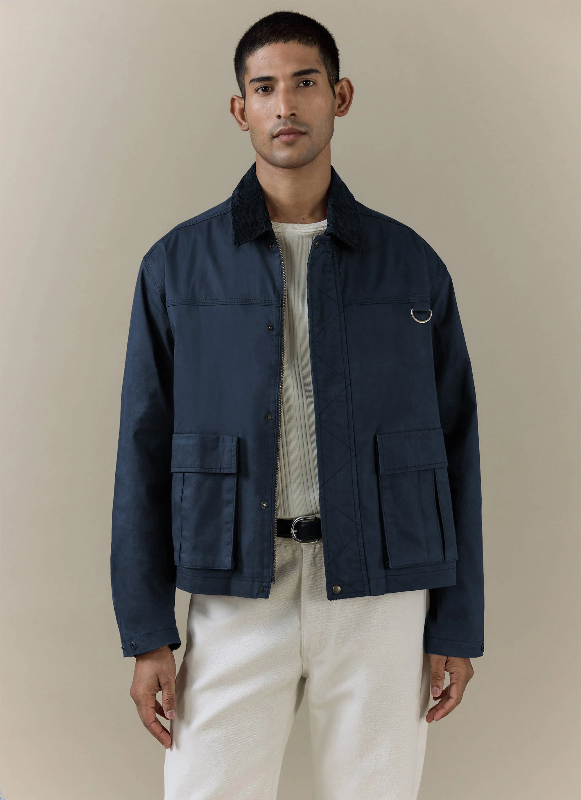 553-wax-zip-jacket-cotton-navy-1.webp Wax Zip Jacket | Cotton | Navy