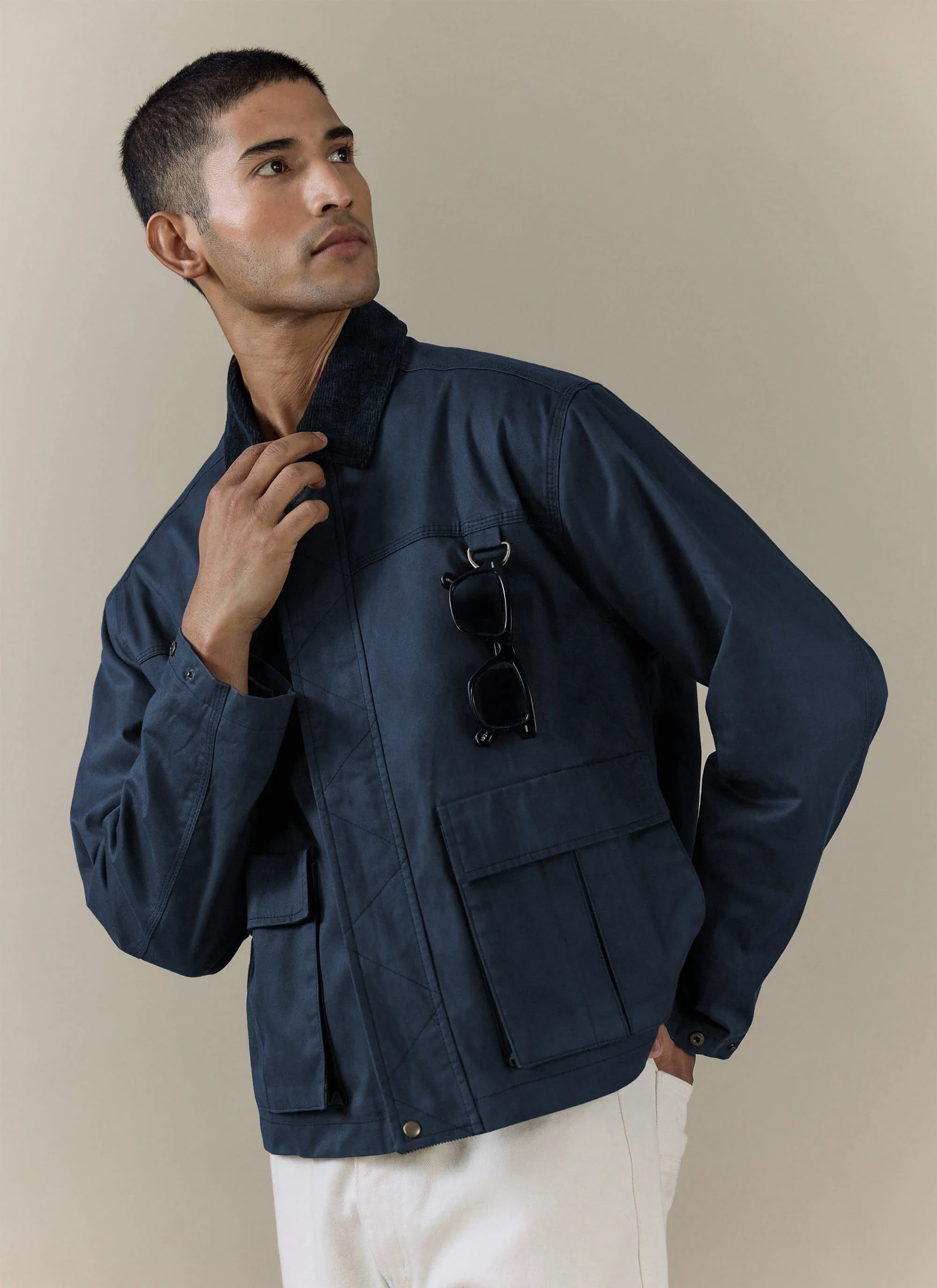 553-wax-zip-jacket-cotton-navy-4.webp Wax Zip Jacket | Cotton | Navy