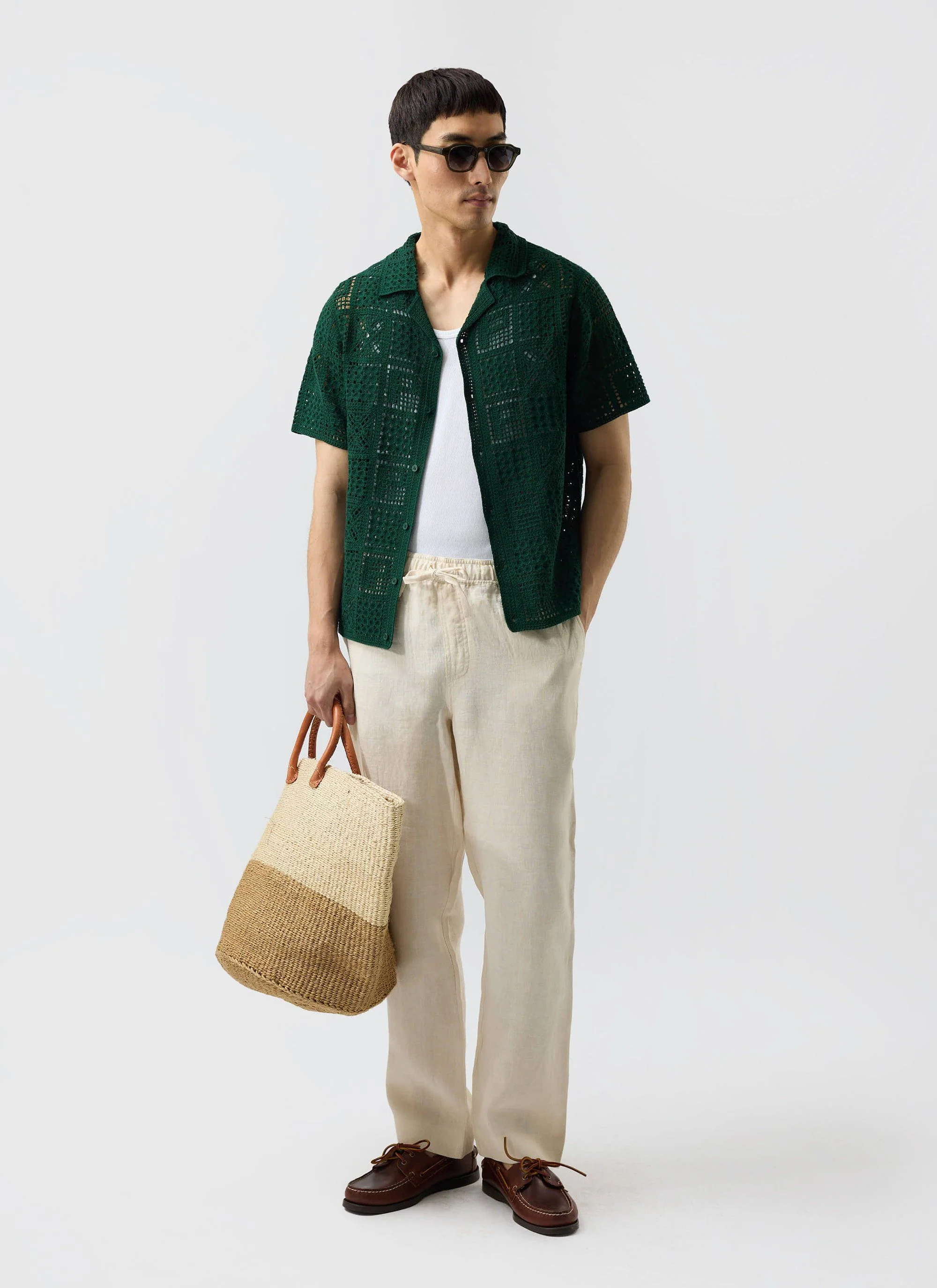 5536-crochet-groundsman-shirt-cotton-forest-2.webp Crochet Groundsman Shirt | Cotton | Forest