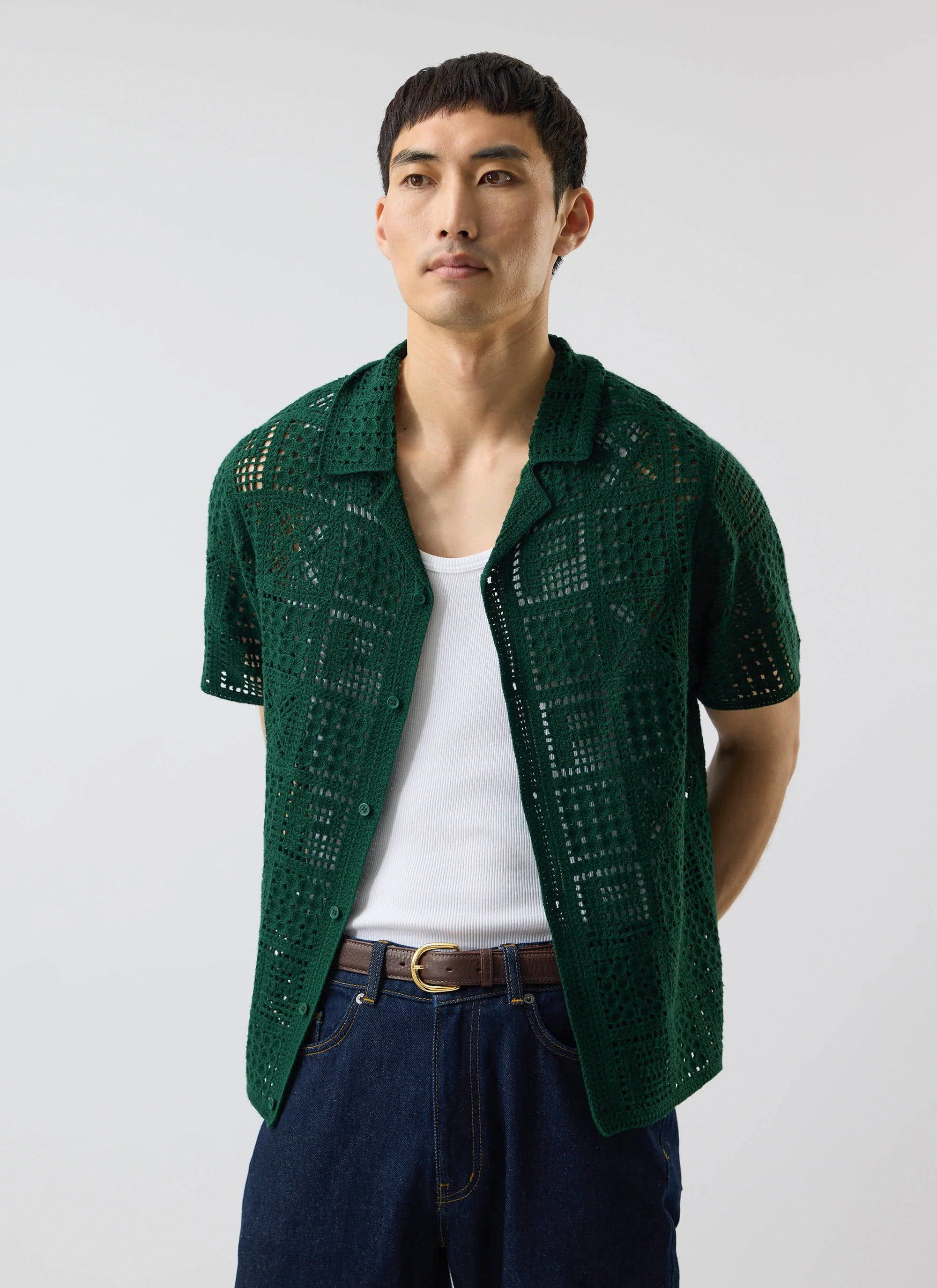 5536-crochet-groundsman-shirt-cotton-forest-5.webp Crochet Groundsman Shirt | Cotton | Forest