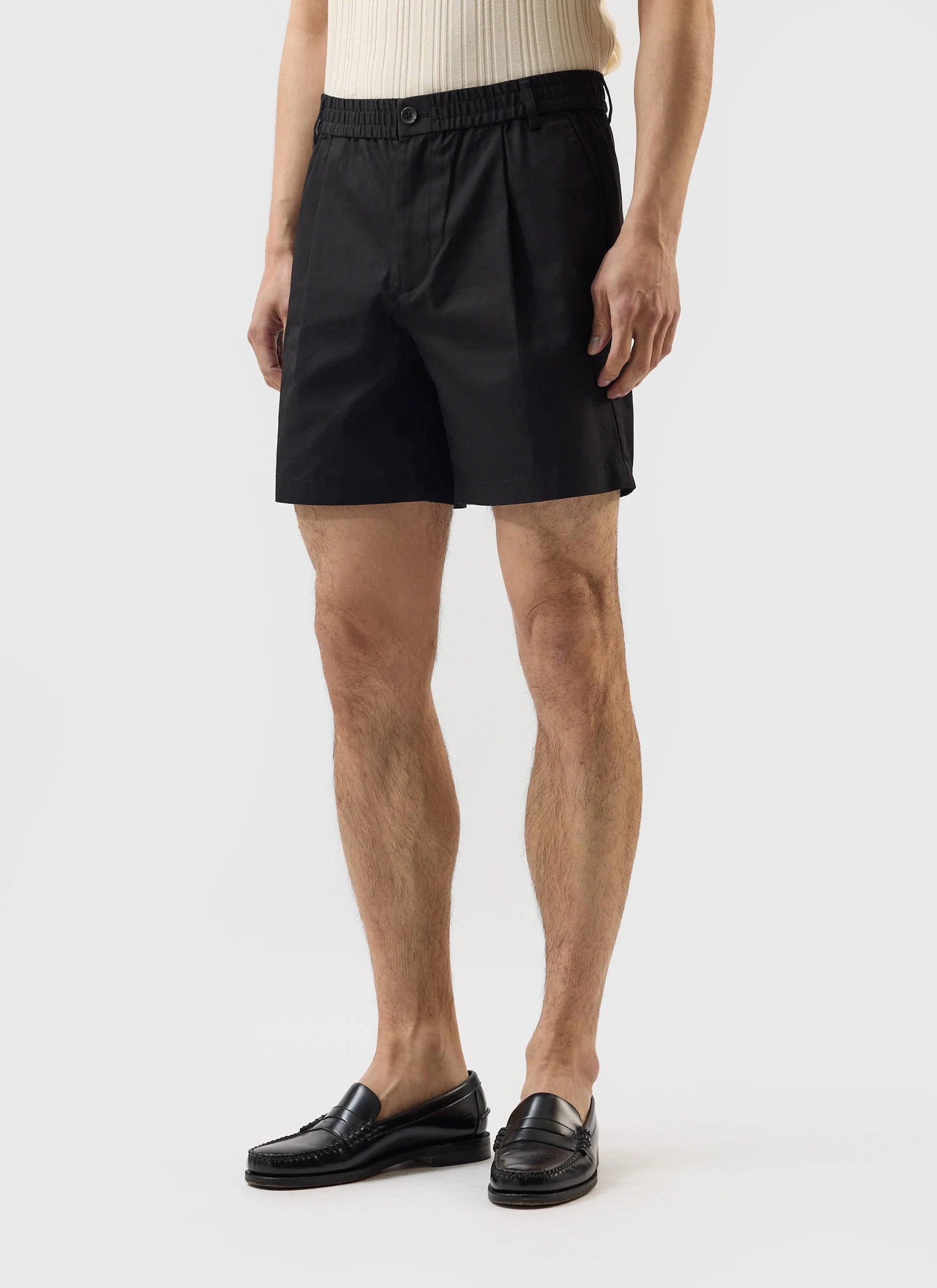5550-enzo-tailored-shorts-cotton-black-4.webp Enzo Tailored Shorts | Cotton | Black