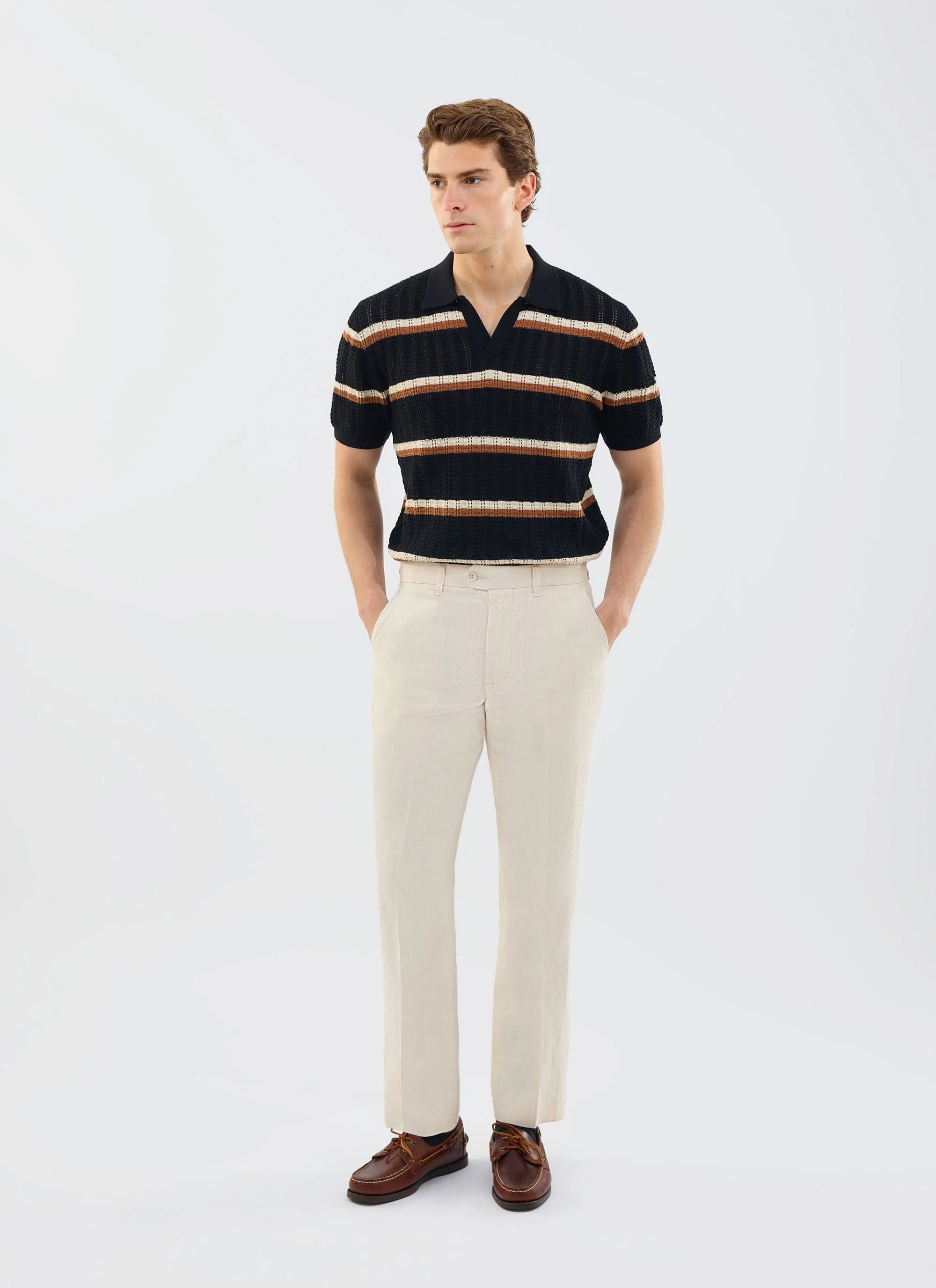 5557-tessaro-knitted-stripe-polo-cotton-black-2.webp Tessaro Knitted Stripe Polo | Cotton | Black