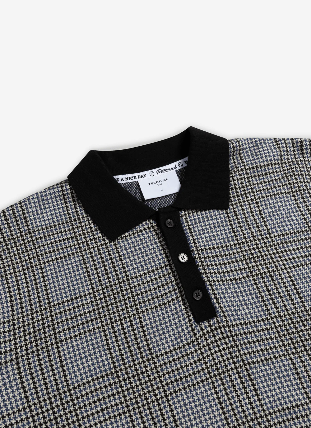Casa Martini Knitted Polo | Puppytooth Cotton | Navy