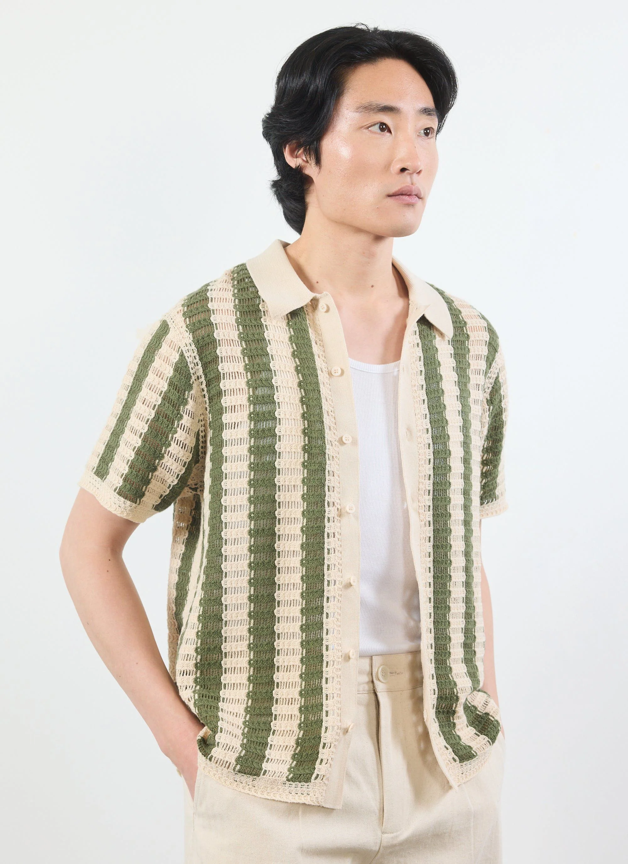 5585-barletta-knitted-shirt-cotton-olive-1.webp Barletta Knitted Shirt | Cotton | Olive