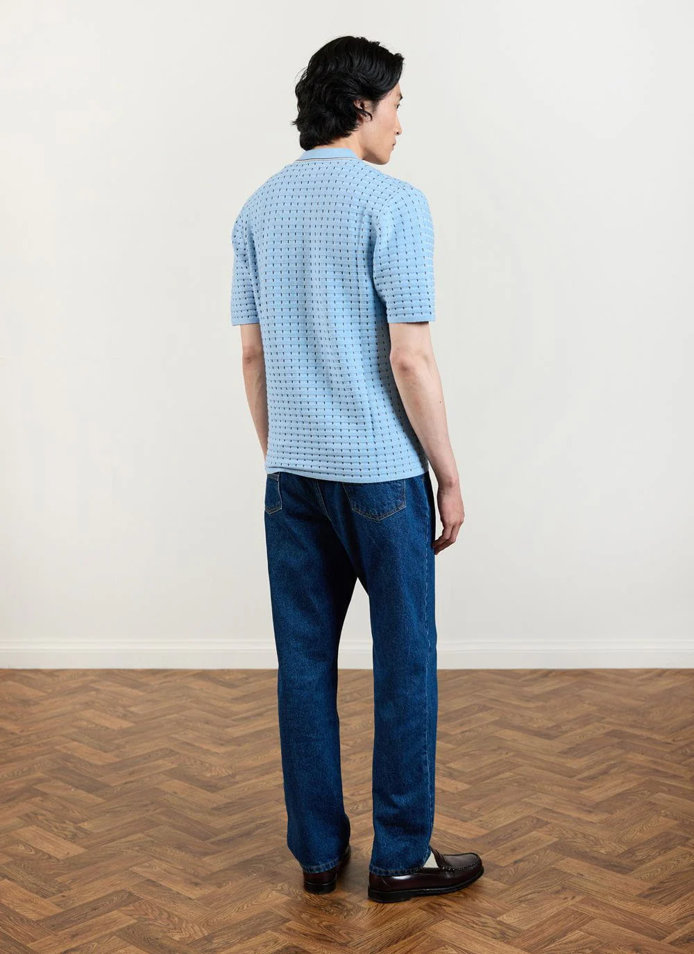 Broken Stripe Knitted Shirt | Percival x Ilaria | Blue