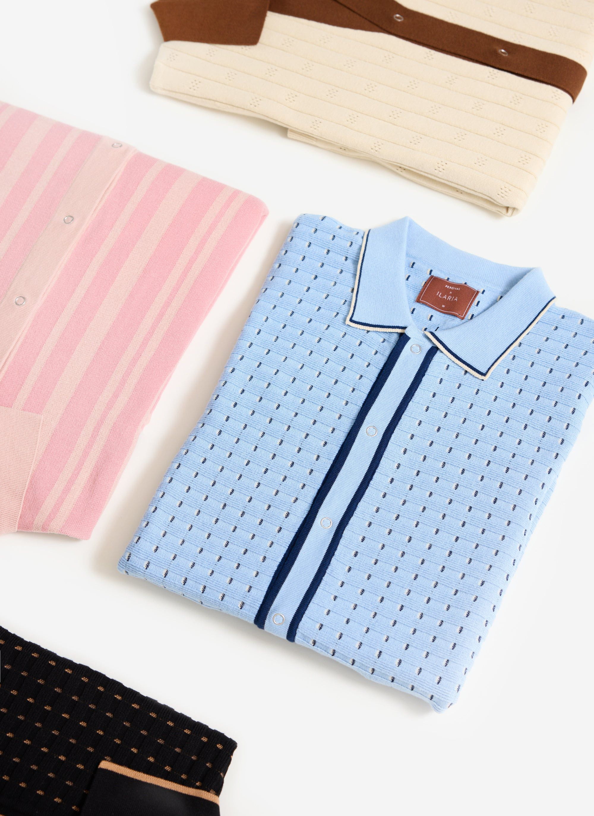 Broken Stripe Knitted Shirt | Percival x Ilaria | Blue