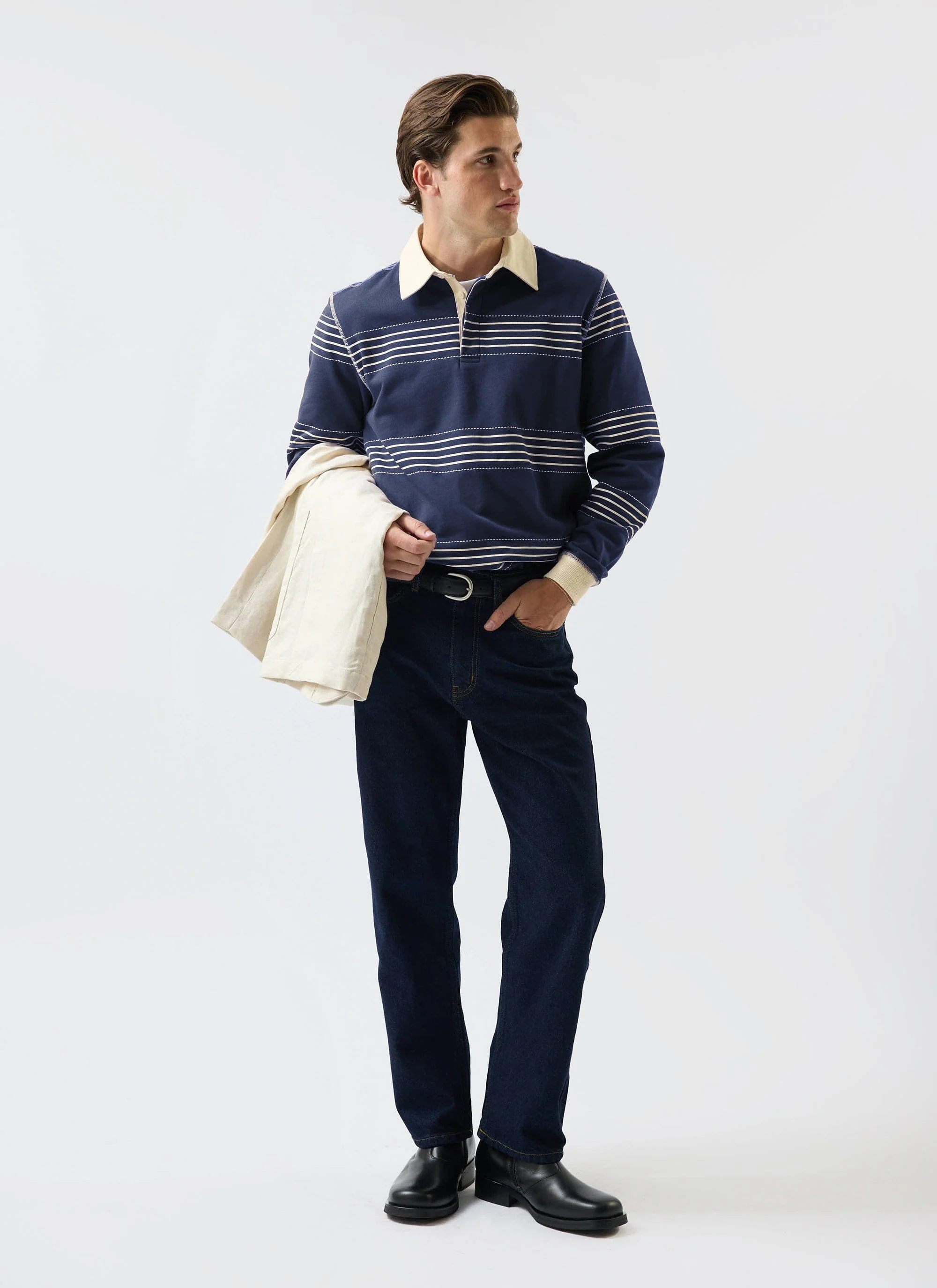 5613-editor-striped-rugby-polo-shirt-cotton-navy-1.webp Editor Striped Rugby Polo Shirt | Cotton | Navy