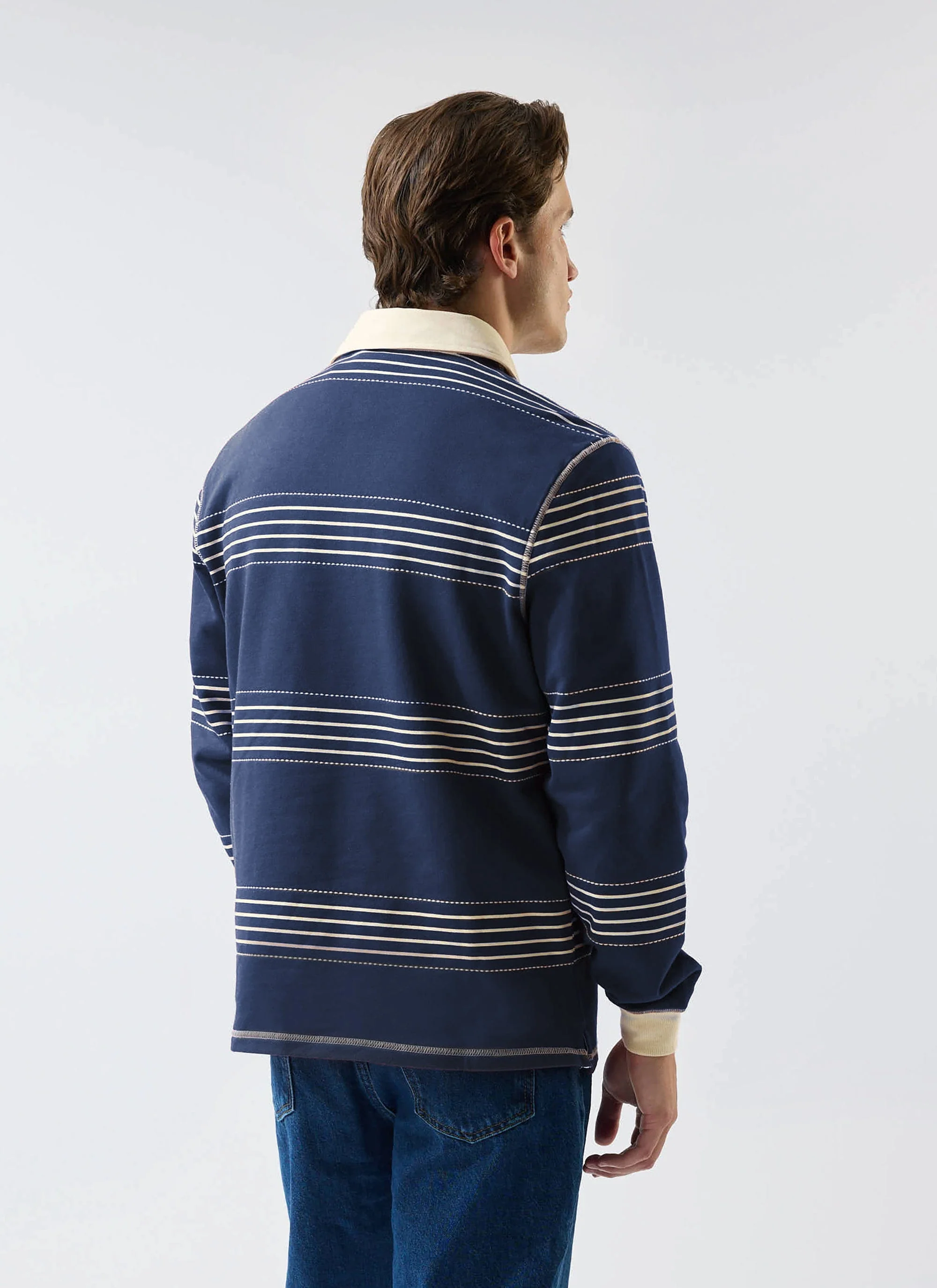 5613-editor-striped-rugby-polo-shirt-cotton-navy-3.webp Editor Striped Rugby Polo Shirt | Cotton | Navy