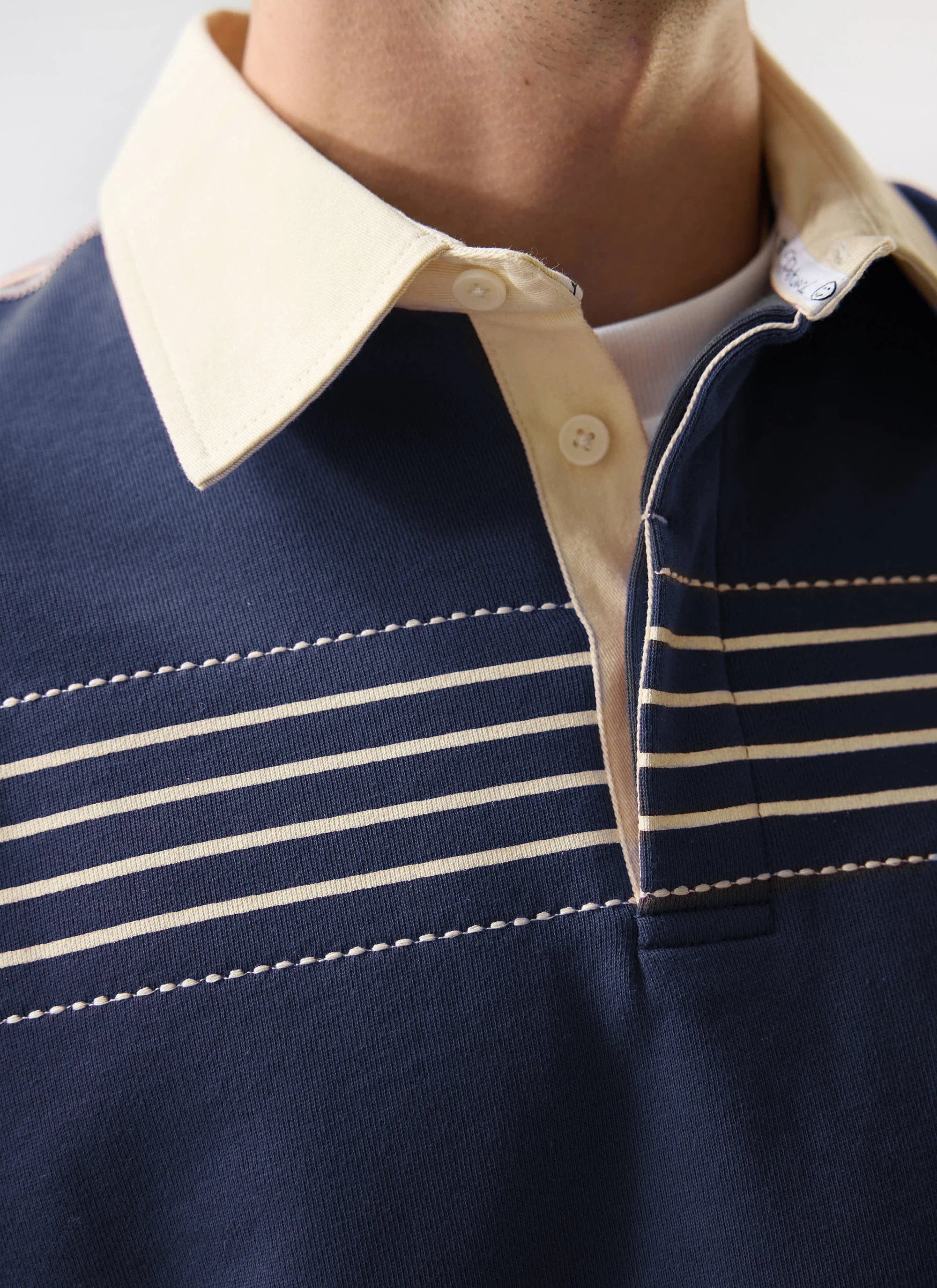 5613-editor-striped-rugby-polo-shirt-cotton-navy-6.webp Editor Striped Rugby Polo Shirt | Cotton | Navy