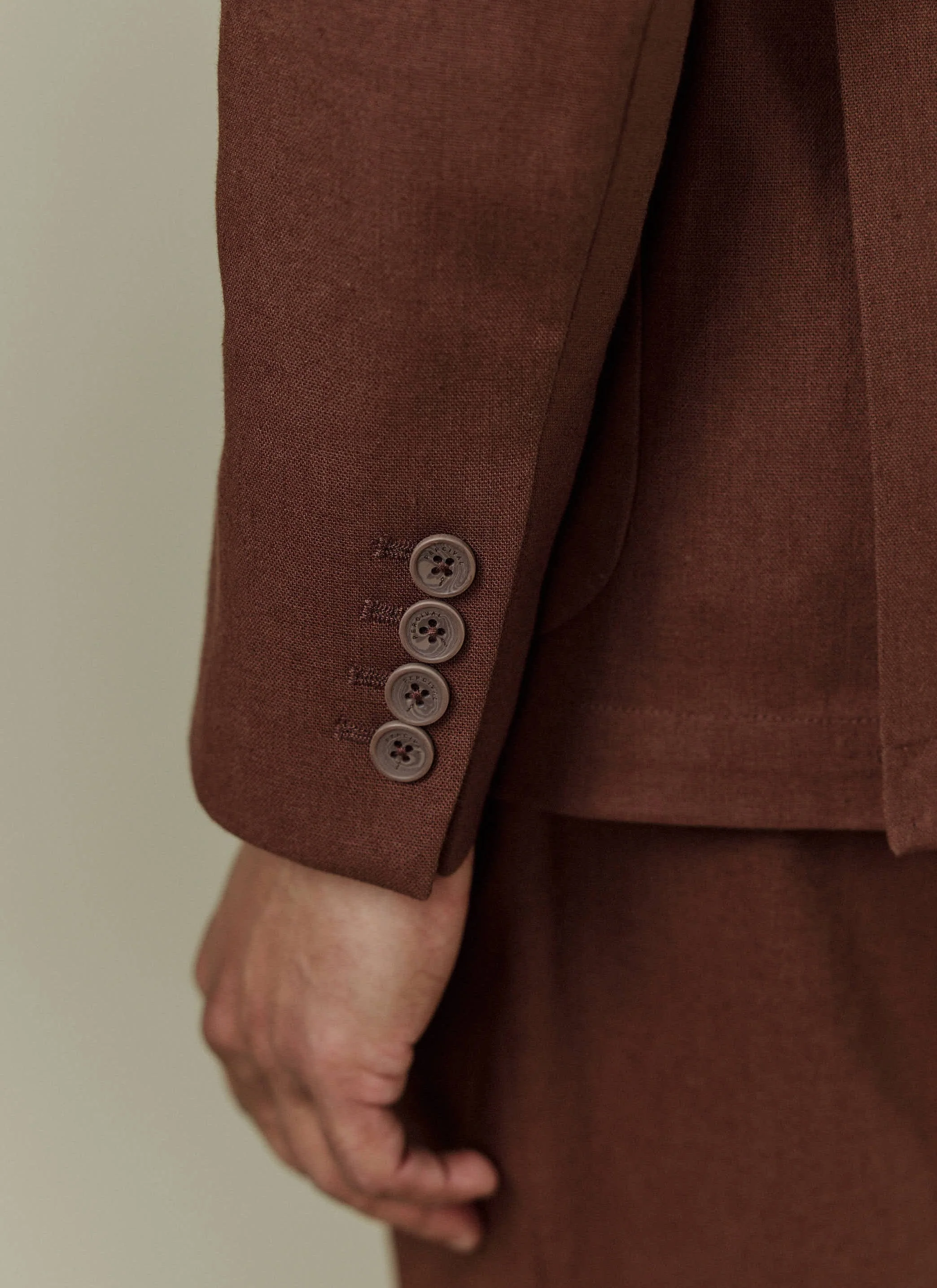 Tailored Linen Blazer | Brown