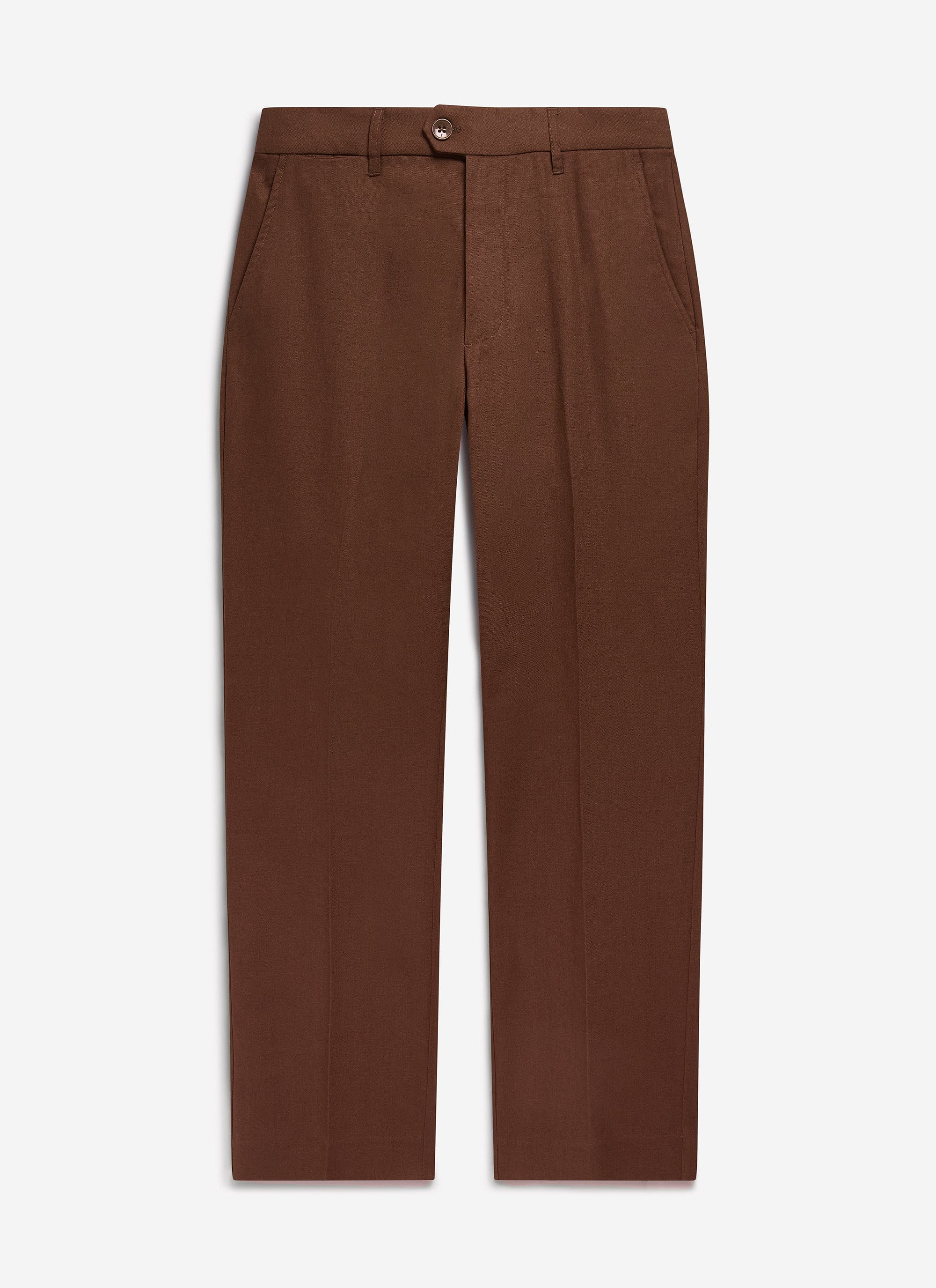 Tailored Linen Trousers | Brown