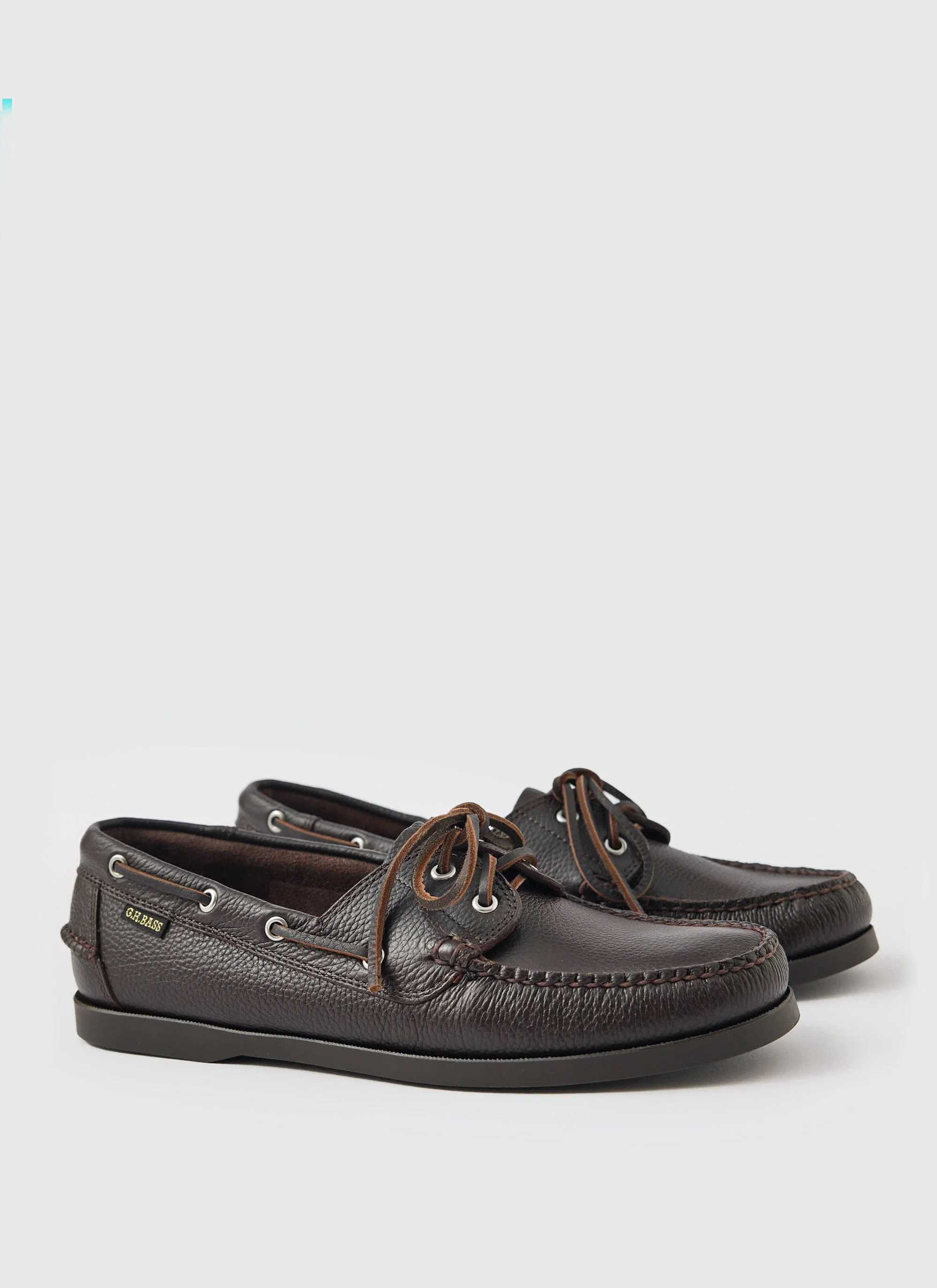 G.H.Bass | Jetty II Boater 2 Eye | Textured Dark Brown