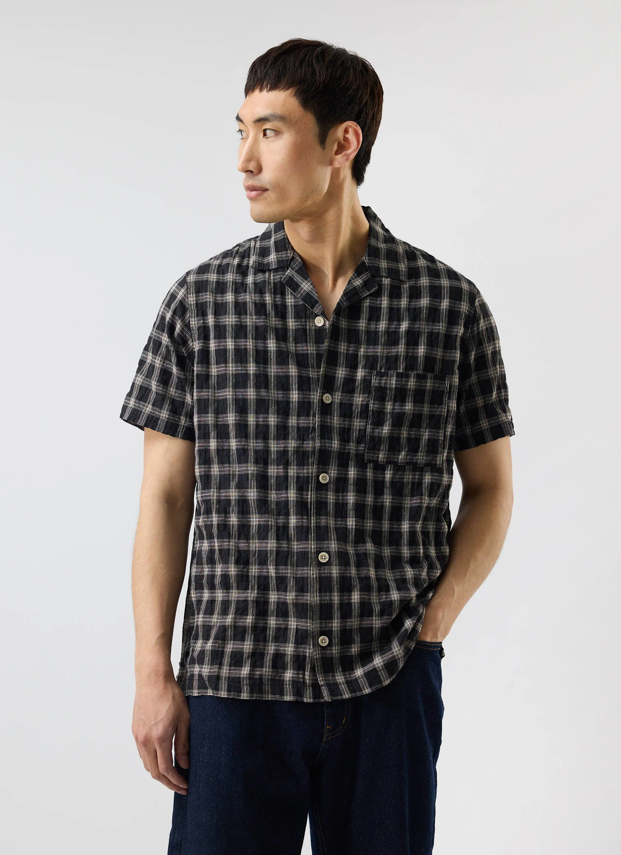 5723-ryco-cuban-collar-shirt-cotton-check-1.webp Ryco Cuban Collar Shirt | Cotton | Check