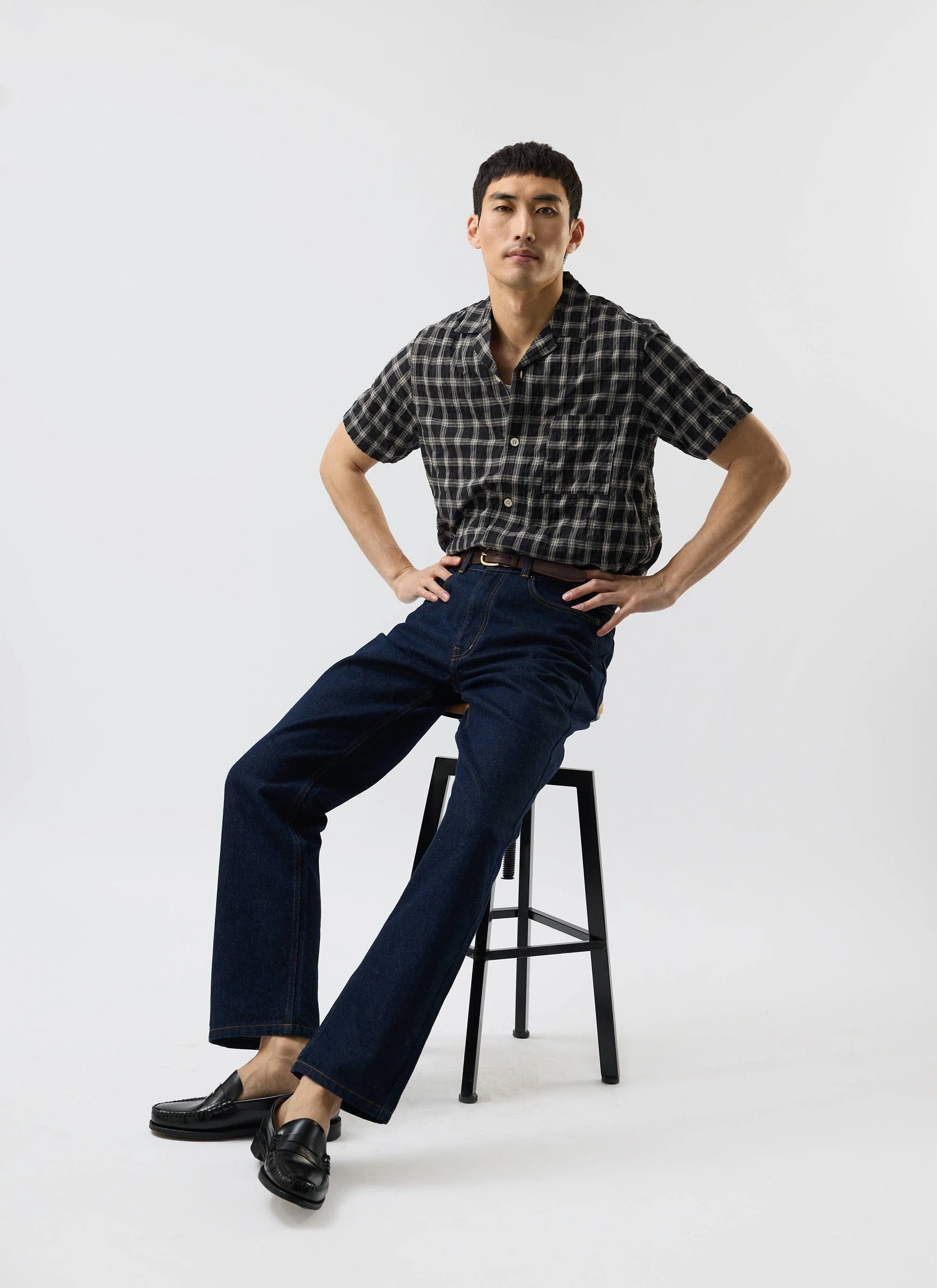 5723-ryco-cuban-collar-shirt-cotton-check-3.webp Ryco Cuban Collar Shirt | Cotton | Check