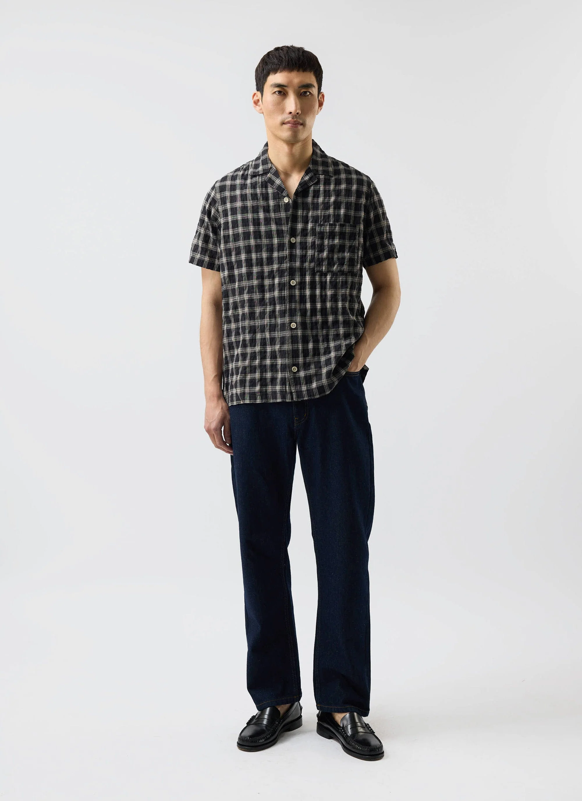5723-ryco-cuban-collar-shirt-cotton-check-4.webp Ryco Cuban Collar Shirt | Cotton | Check