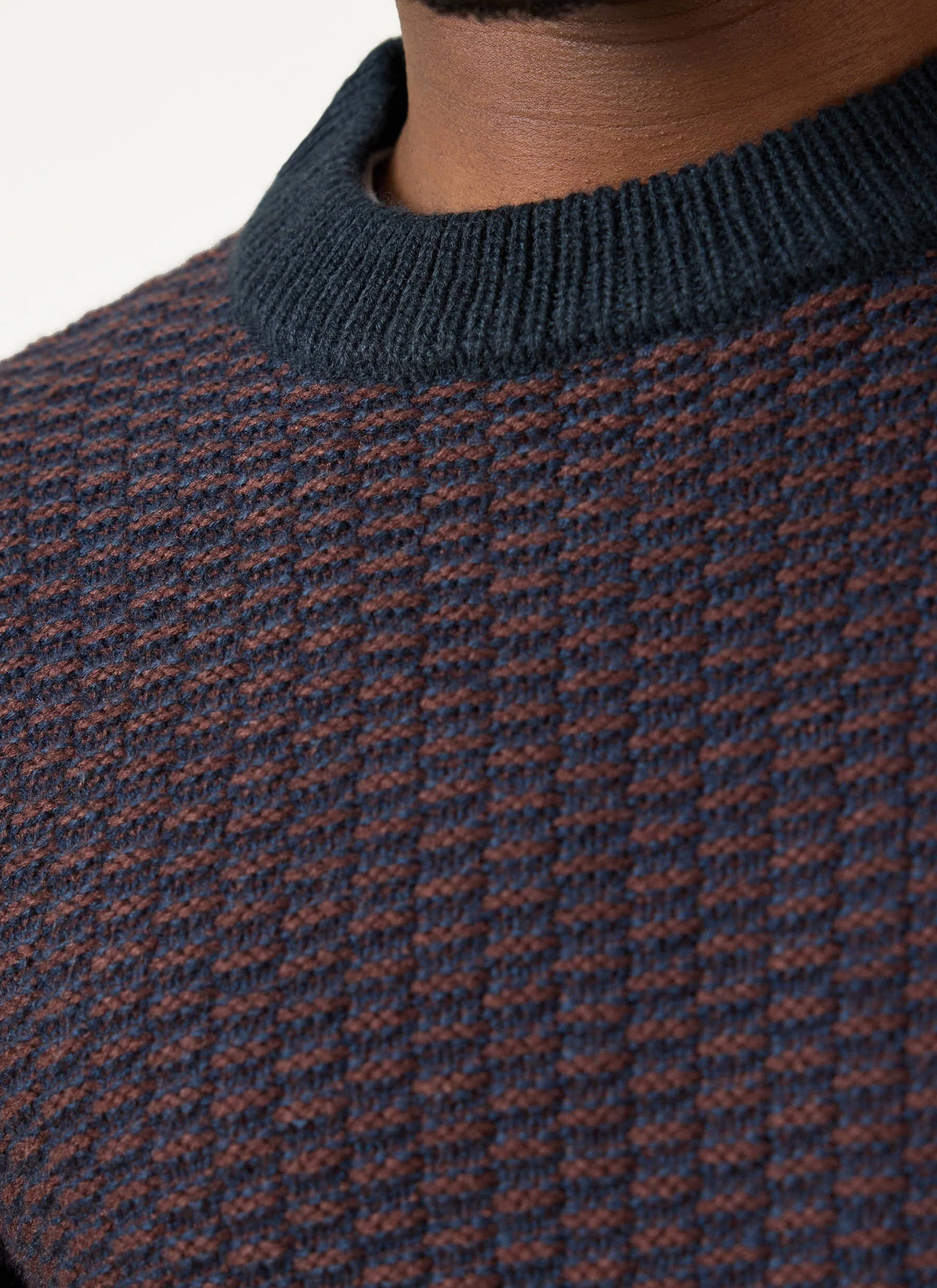 Charlestown Knitted Jumper | Navy Burgundy