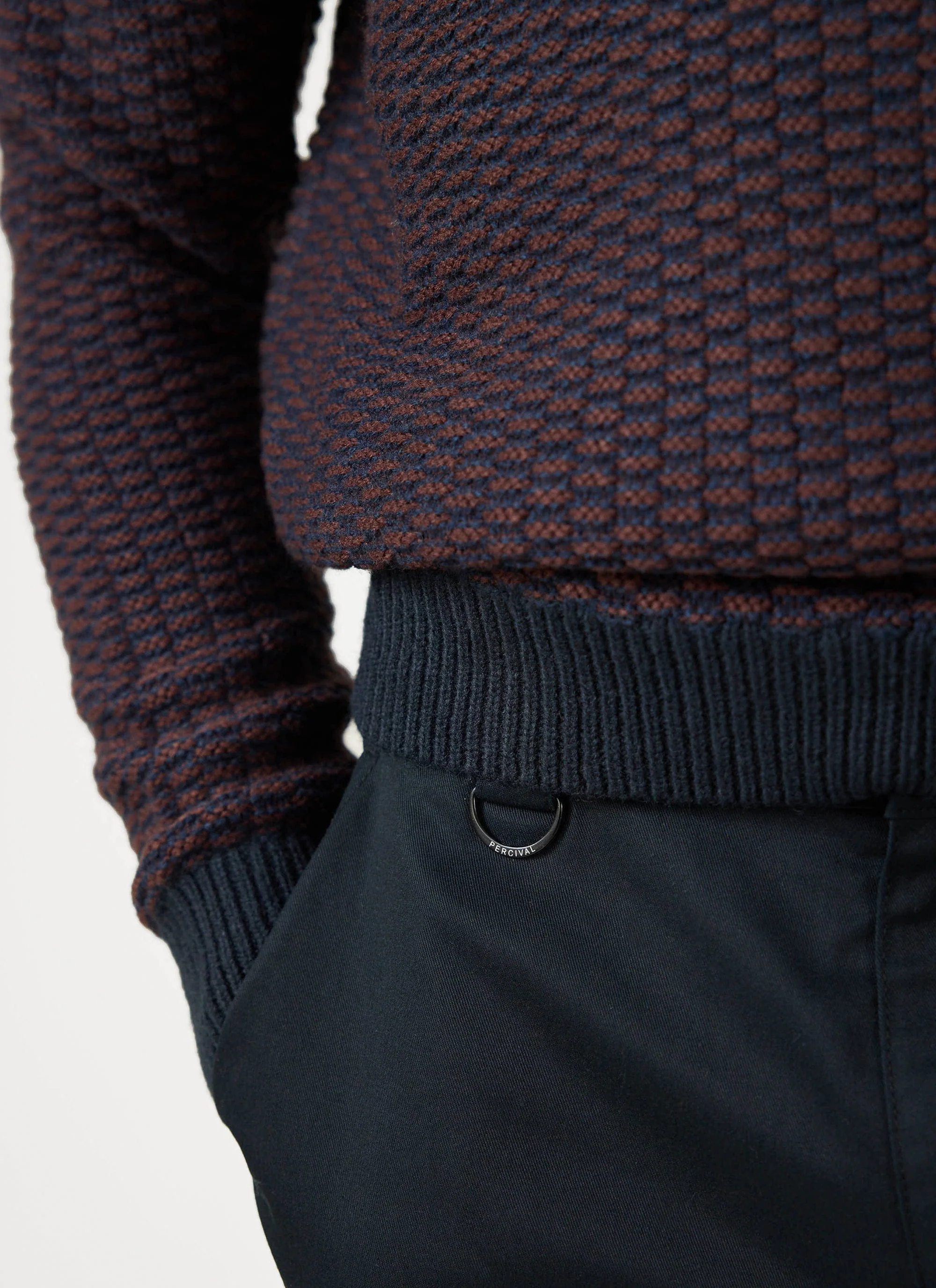 Charlestown Knitted Jumper | Navy Burgundy