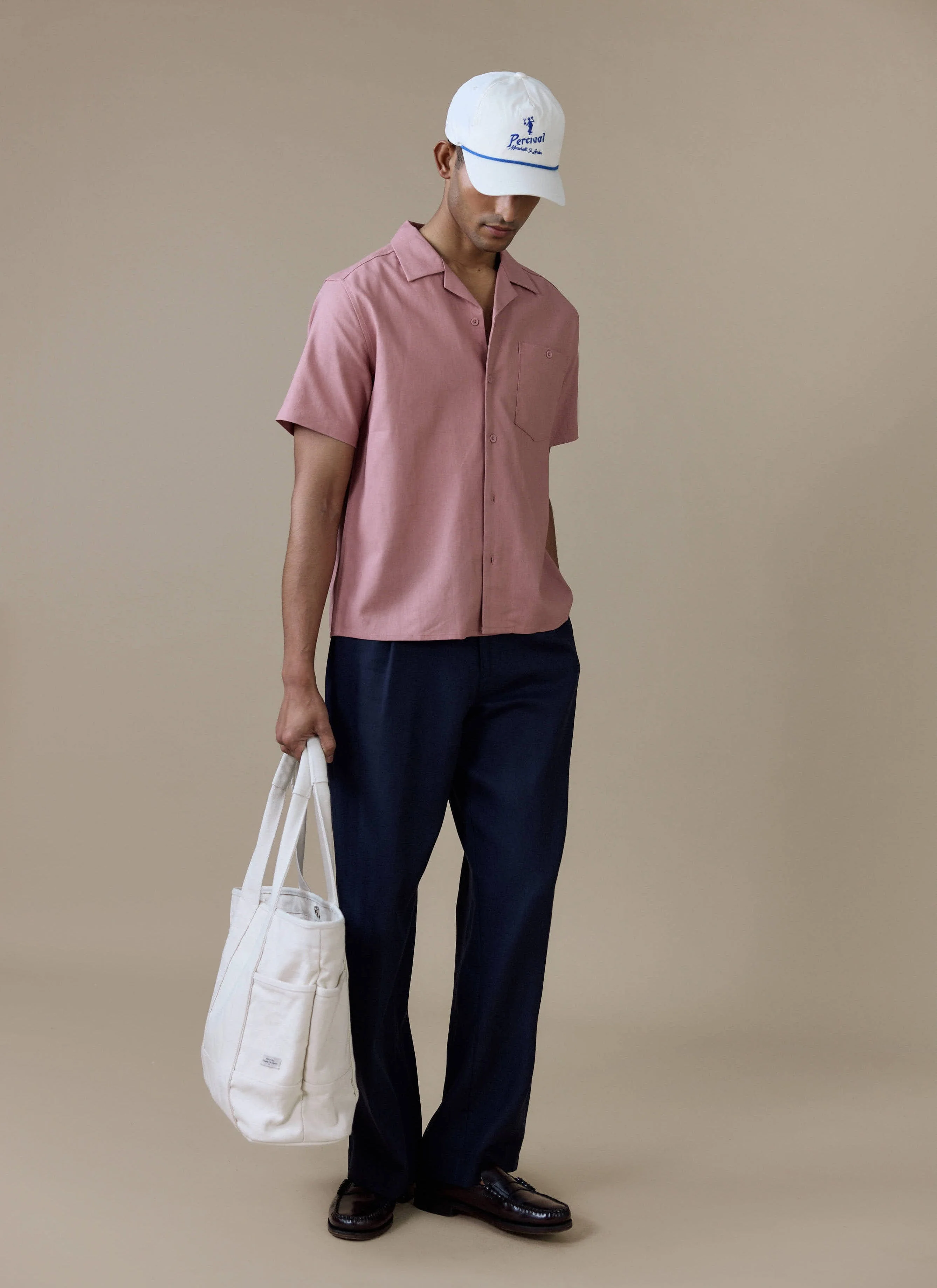 621-short-sleeve-cuban-shirt-linen-dusty-pink-3.webp Short Sleeve Cuban Shirt | Linen | Dusty Pink
