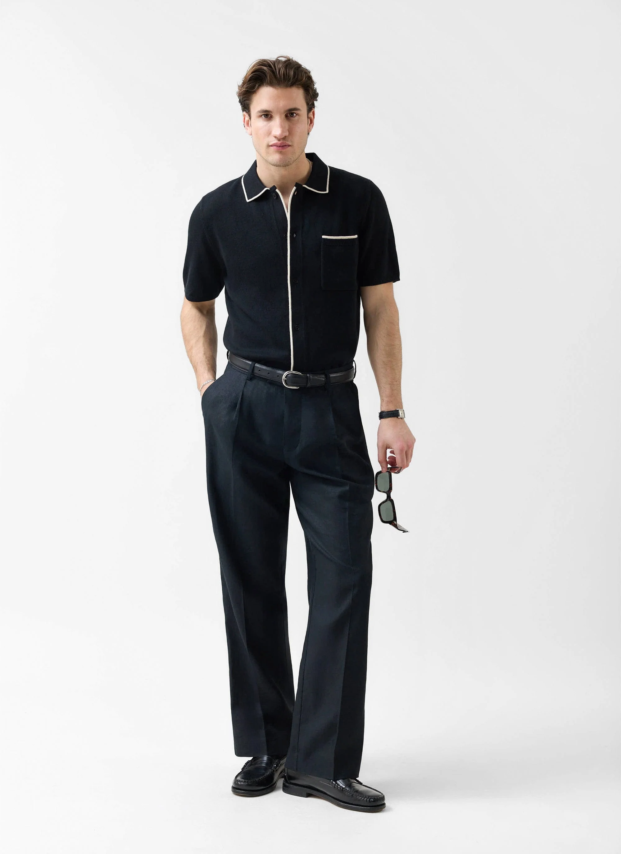628-contrast-trim-regular-knitted-shirt-wool-black-4.webp Contrast Trim Regular Knitted Shirt | Wool | Black